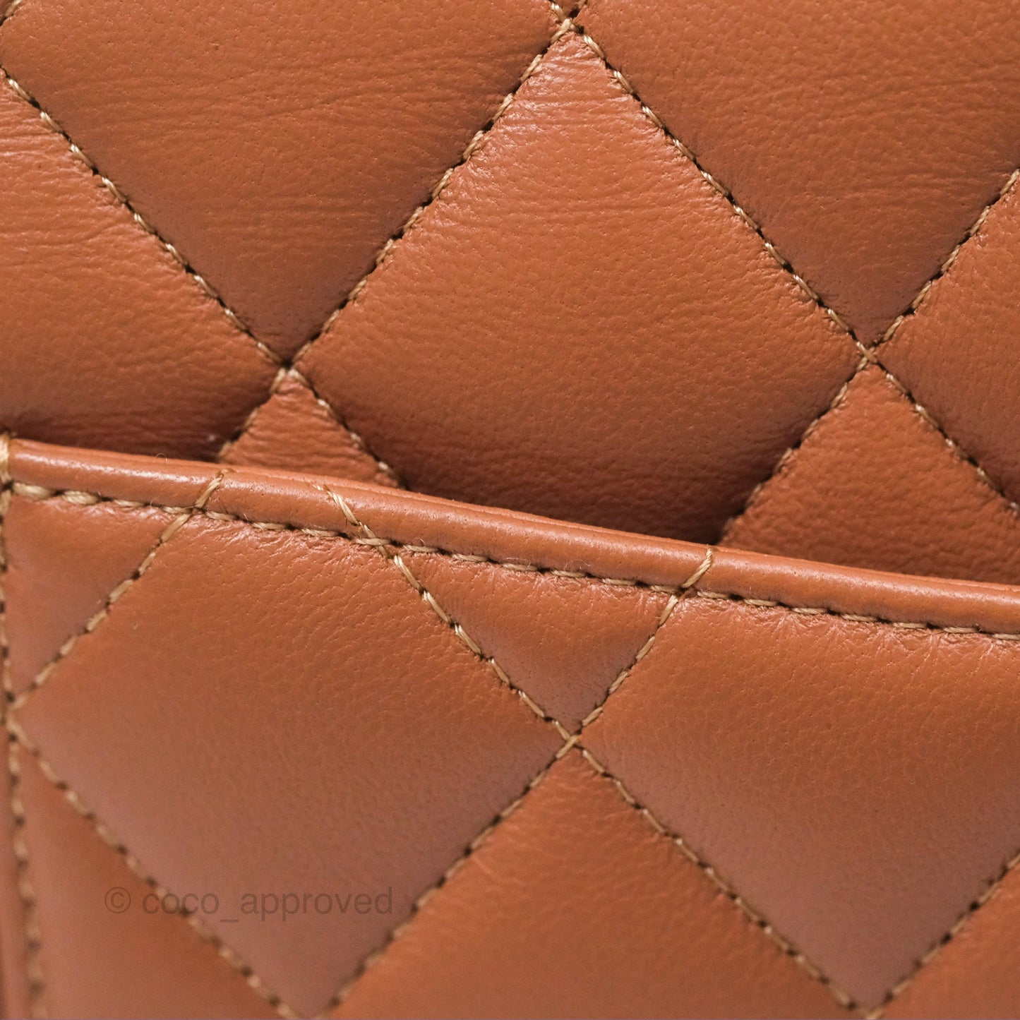 Chanel Small Classic Quilted Flap Dark Beige Caramel Lambskin Gold Hardware