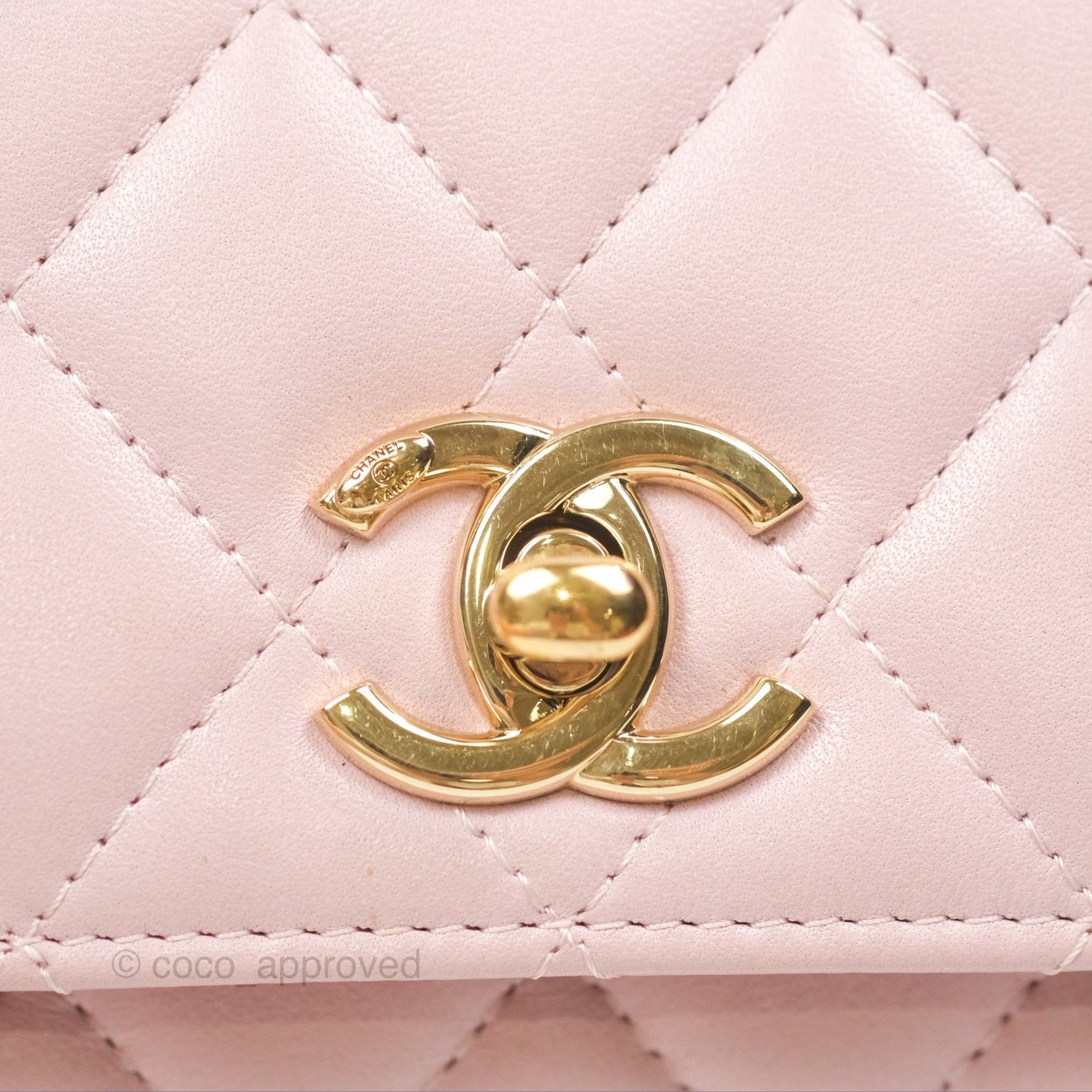 Chanel Mini Quilted Trendy CC Clutch With Chain Lilac Rose Clair Lambskin Gold Hardware