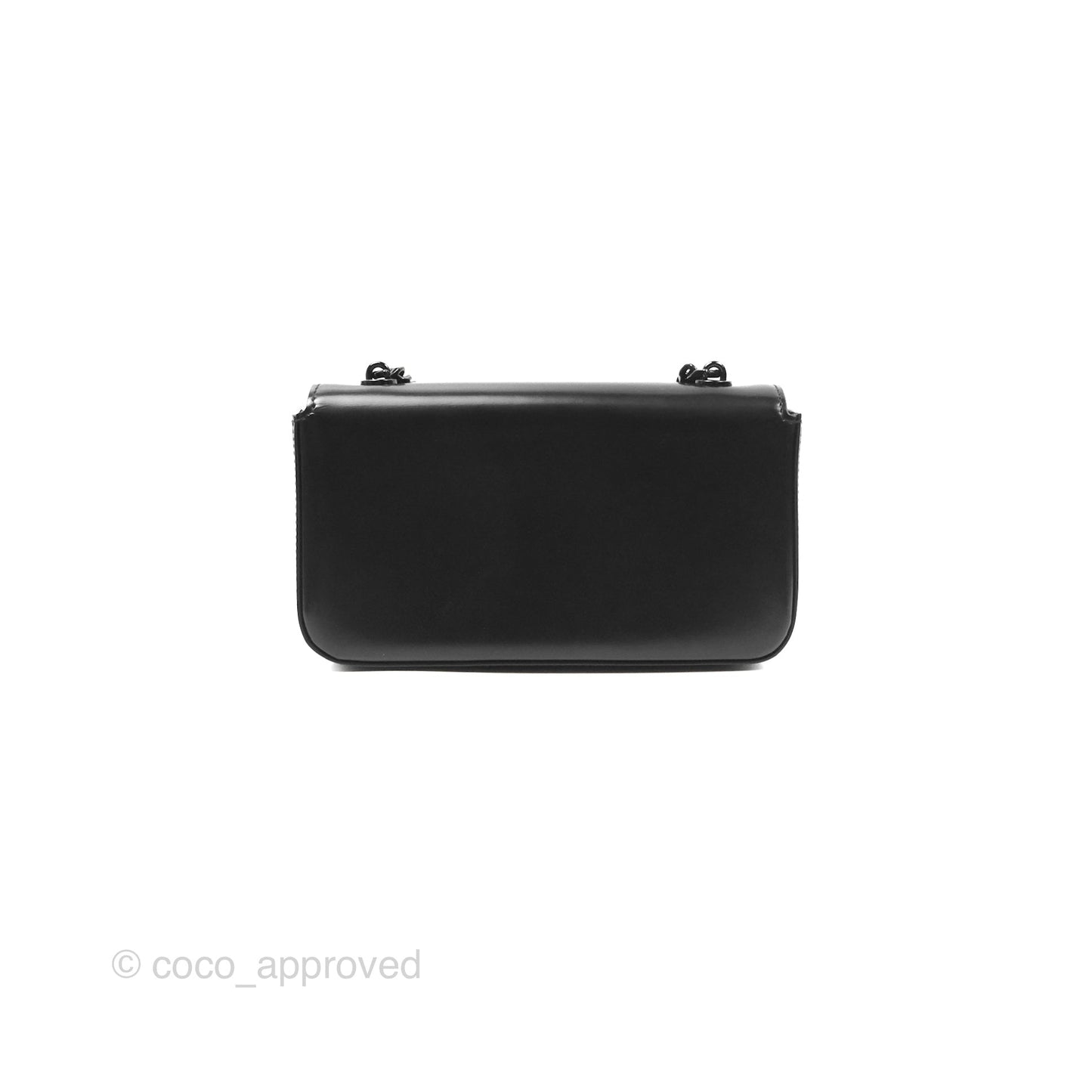 Celine Triomphe Chain Shoulder Bag So Black Shiny Calfskin