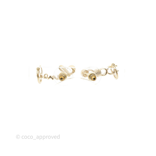 Chanel CC Coco Crystal Earrings Ear Cuff Gold Tone 22P