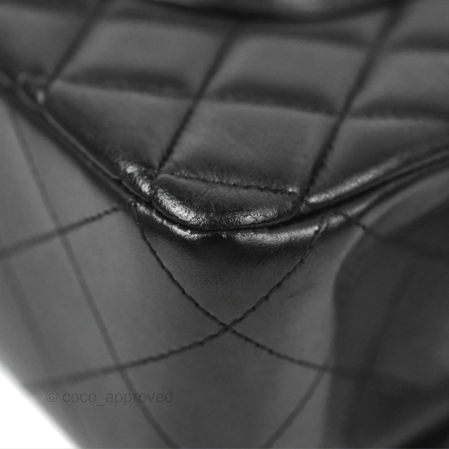Chanel Classic M/L Medium Flap Quilted Black Lambskin Gold Hardware
