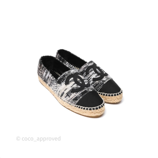 Chanel Espadrille Black Tweed Size 38