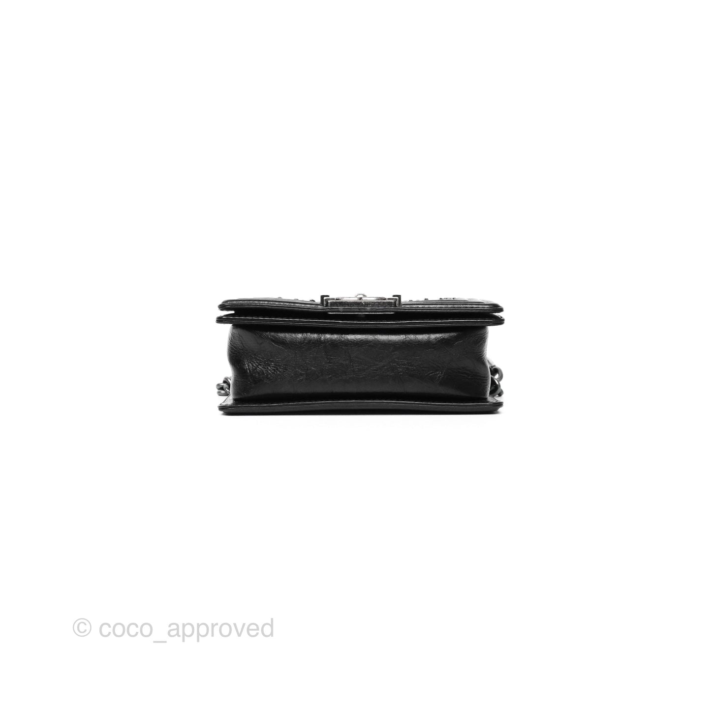 Chanel Small Chain Around Boy Quilted Black Aged Calfskin Ruthenium Hardware