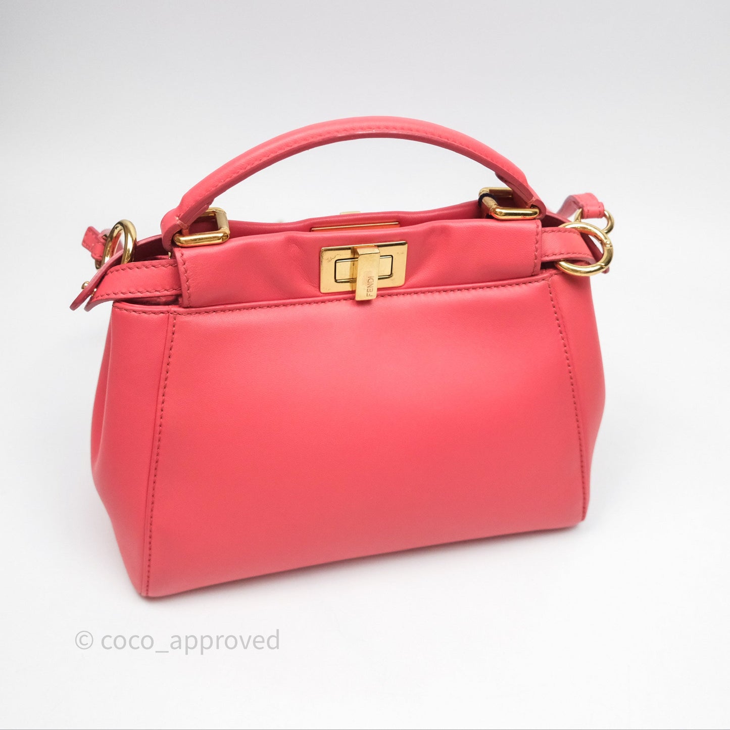 Fendi Nappa Mini Peekaboo Bag Hot Pink