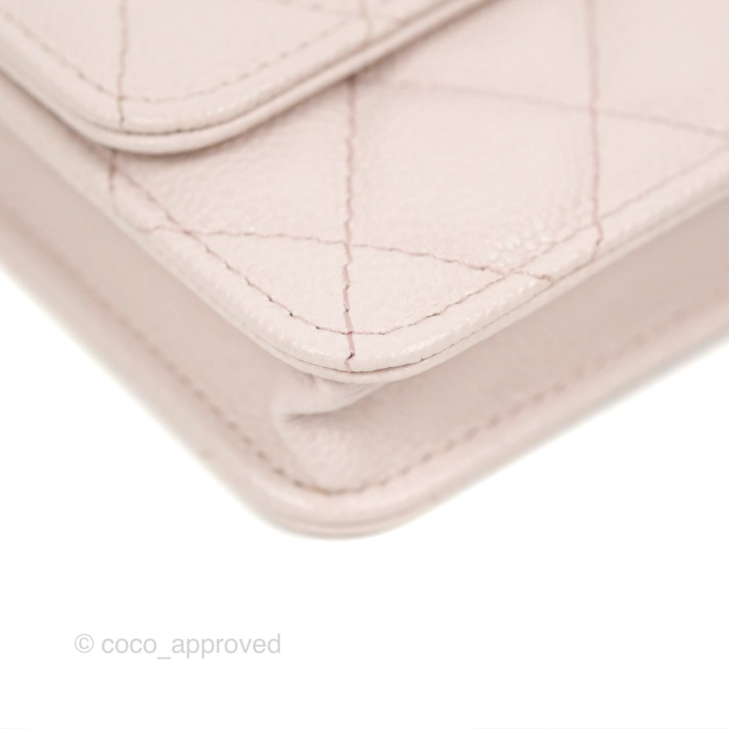 Chanel Miss Coco Clutch With Chain Quilted Lilac Pink Caviar Gold Hardware