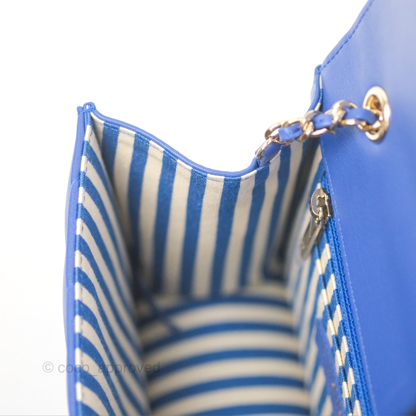 Chanel Chevron Square Envelope Flap Bag Royal Blue 19C