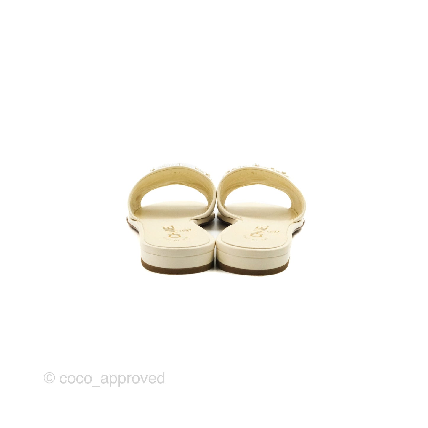 Chanel Ivory Slippers Pearl 37.5C