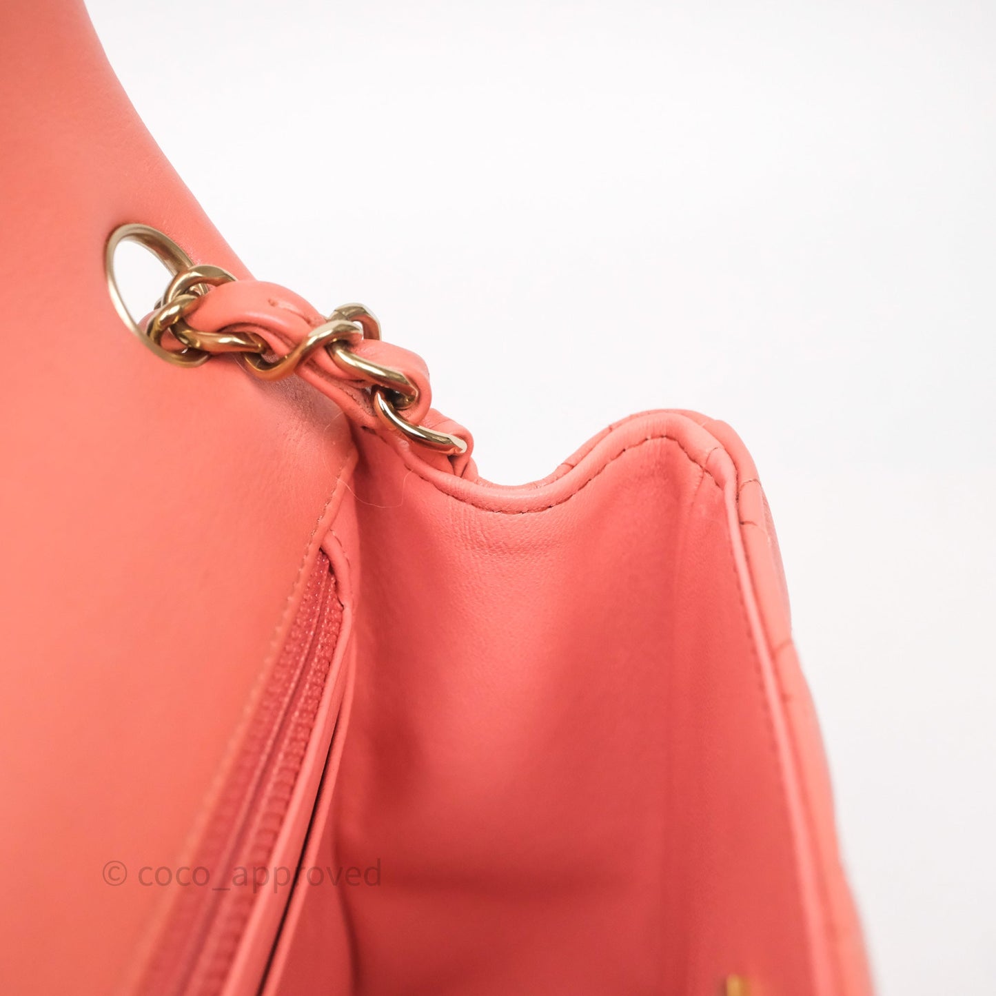 Chanel Mini Square Flap Quilted Pink Lambskin Gold Hardware