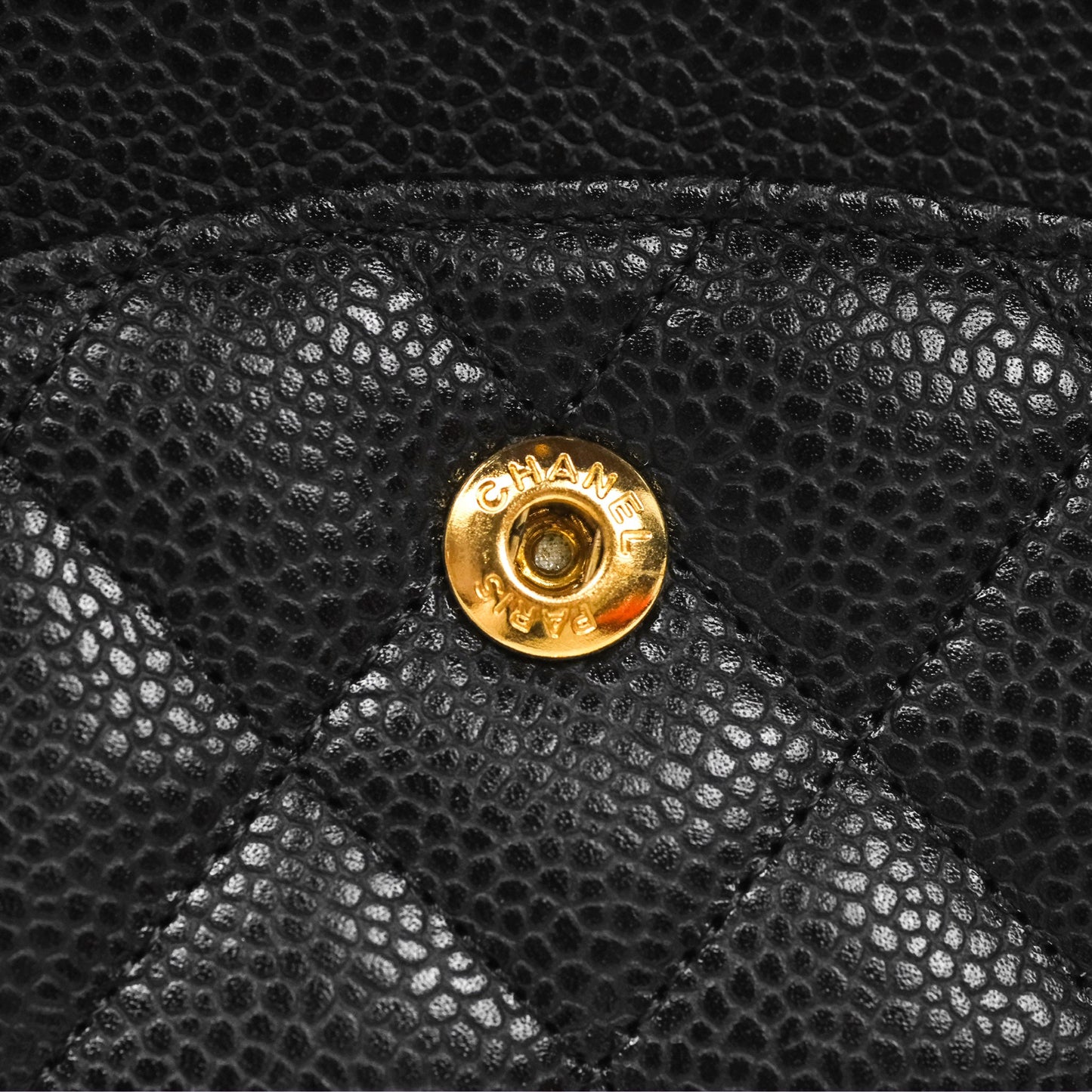 Chanel Classic M/L Medium Flap Quilted Black Caviar Gold Hardware