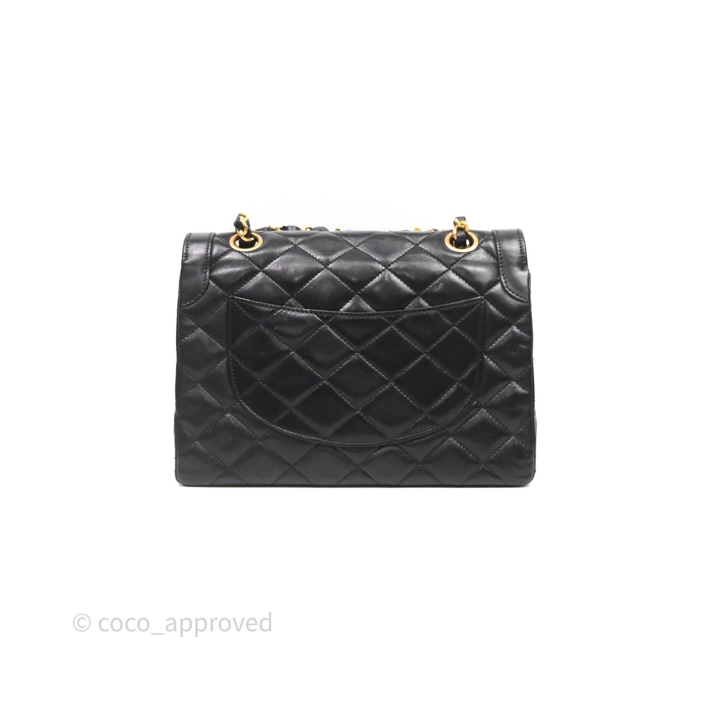 Chanel Quilted Vintage Flap Bag Lambskin Black 24K Gold Hardware