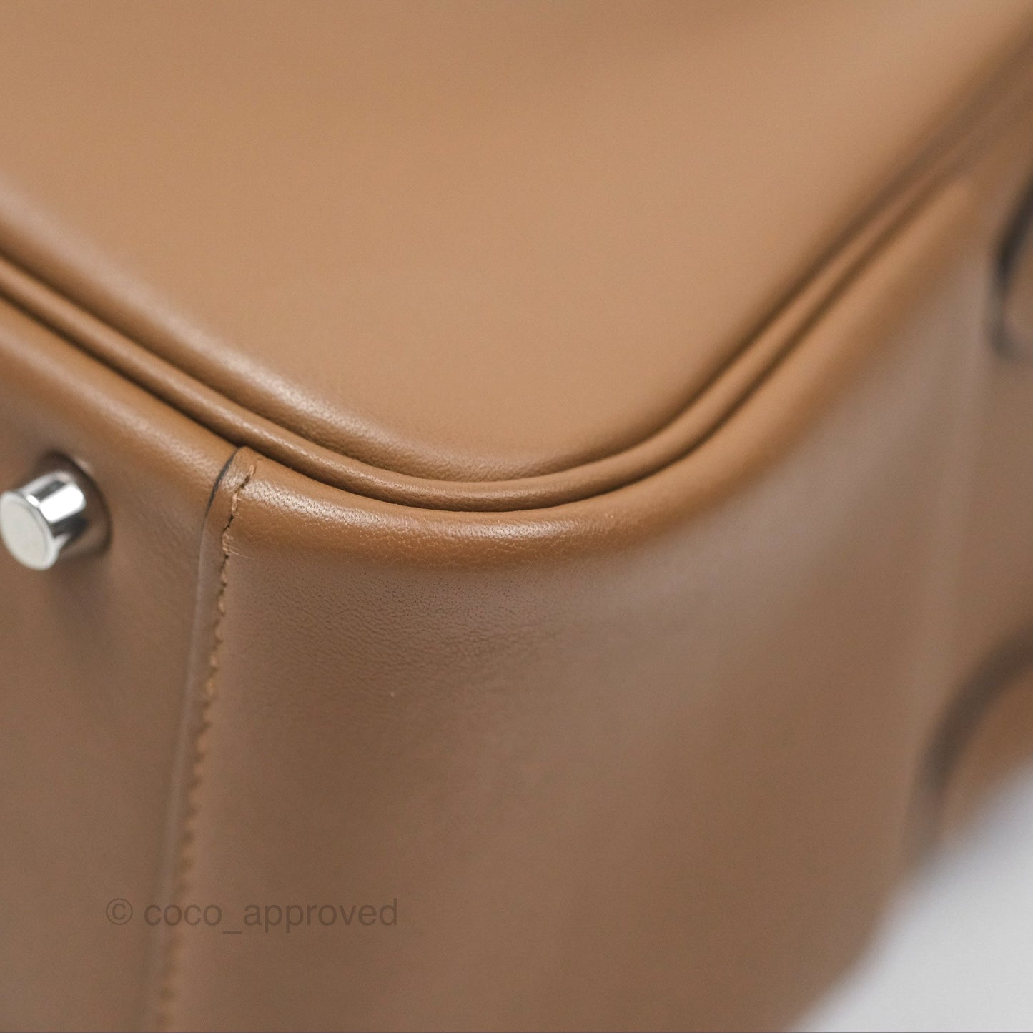 Hermès Mini Lindy 20 Verso Swift Alezan 3G / Biscuit 48 Palladium Hardware