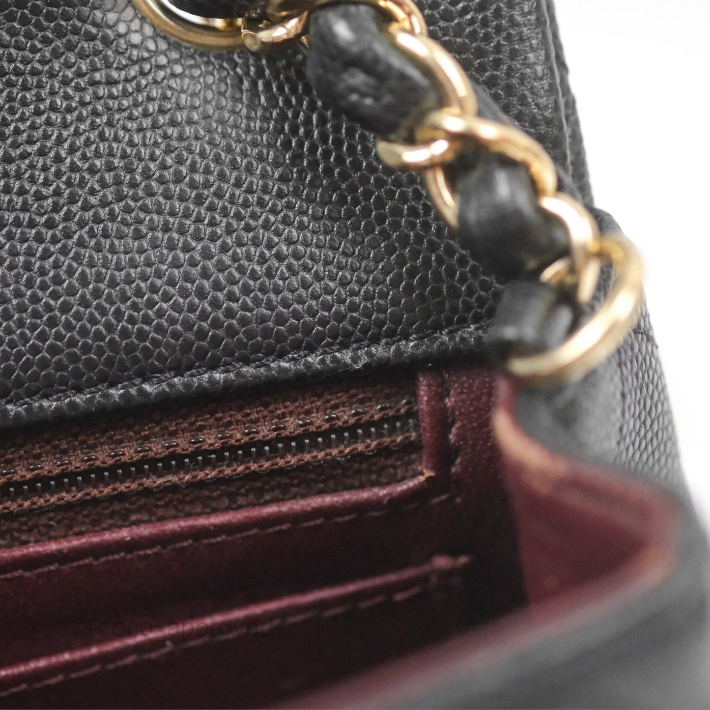 Chanel Quilted Mini Rectangular Black Caviar Gold Hardware 17B