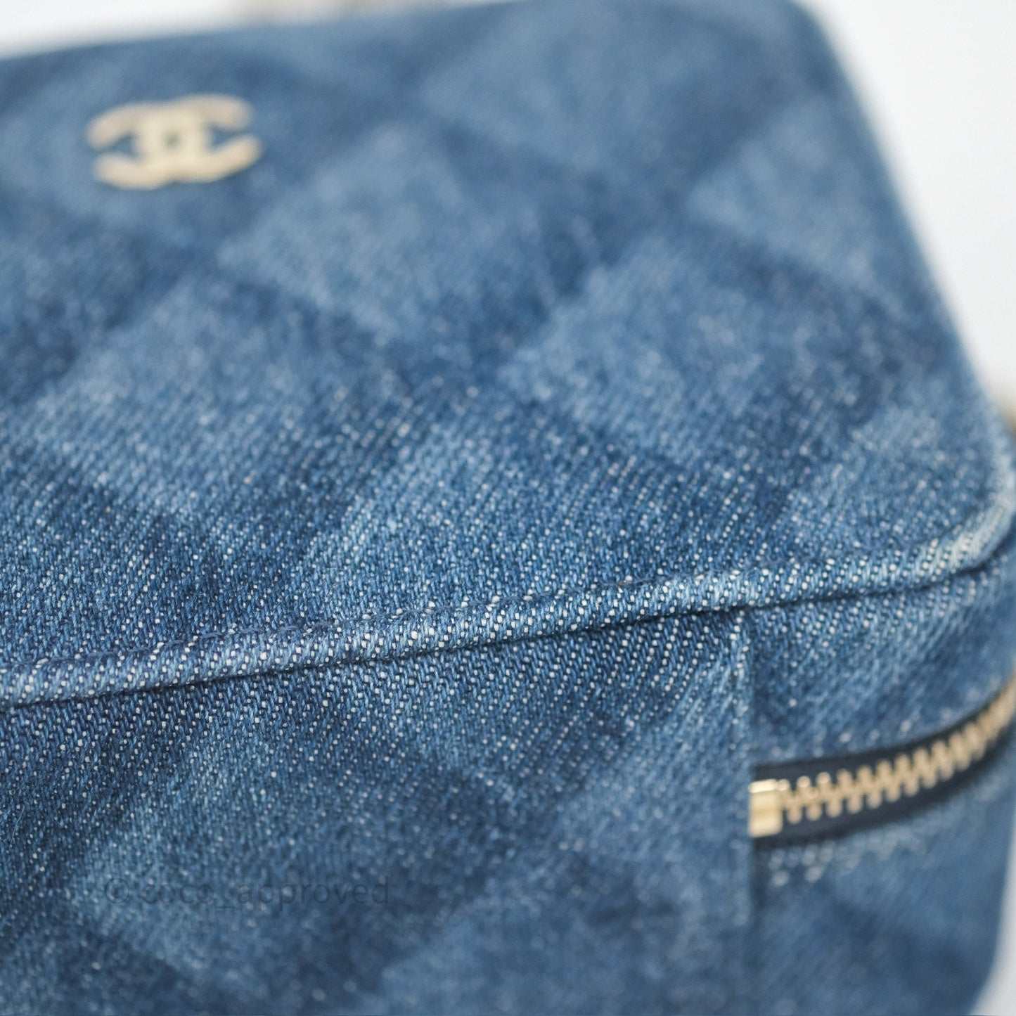 Chanel Camera Bag Quilted Denim Gold Hardware