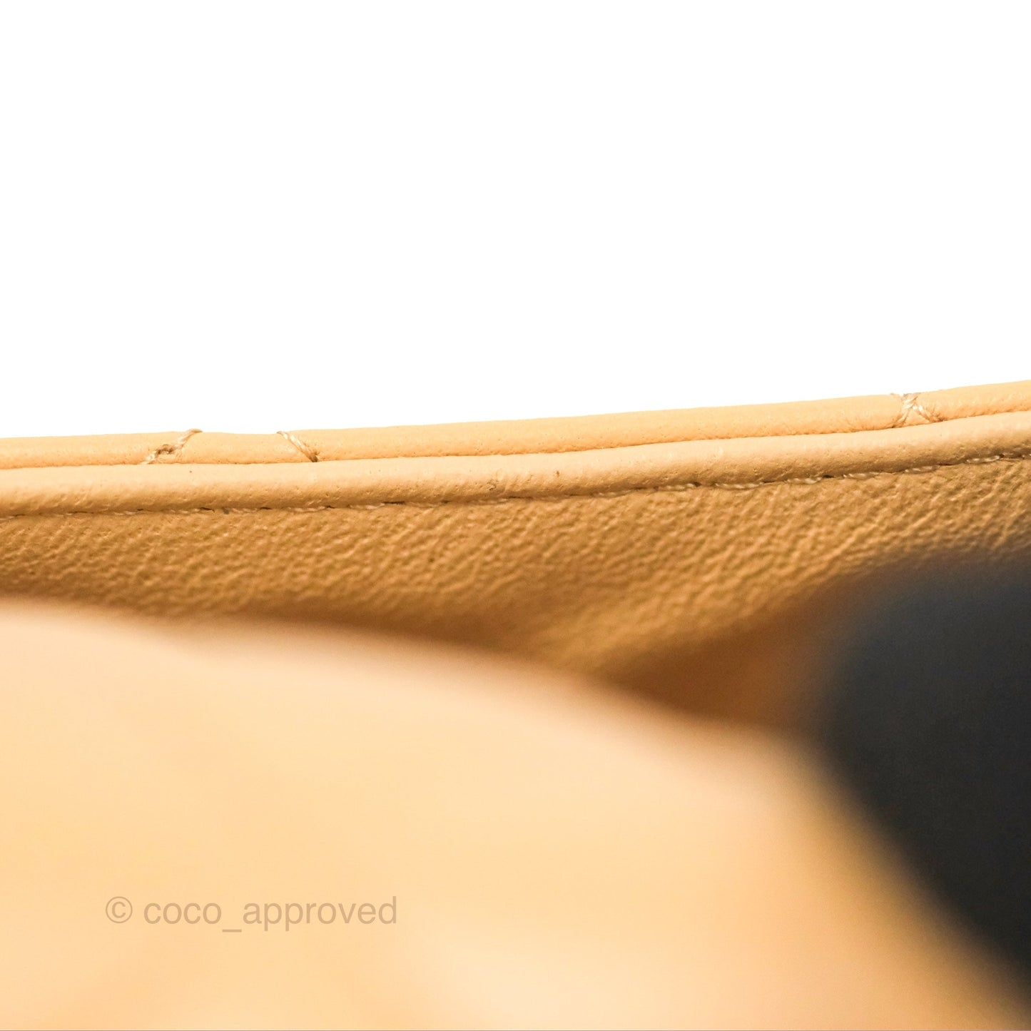 Chanel Quilted Mini Rectangular Flap Beige Lambskin Gold Hardware