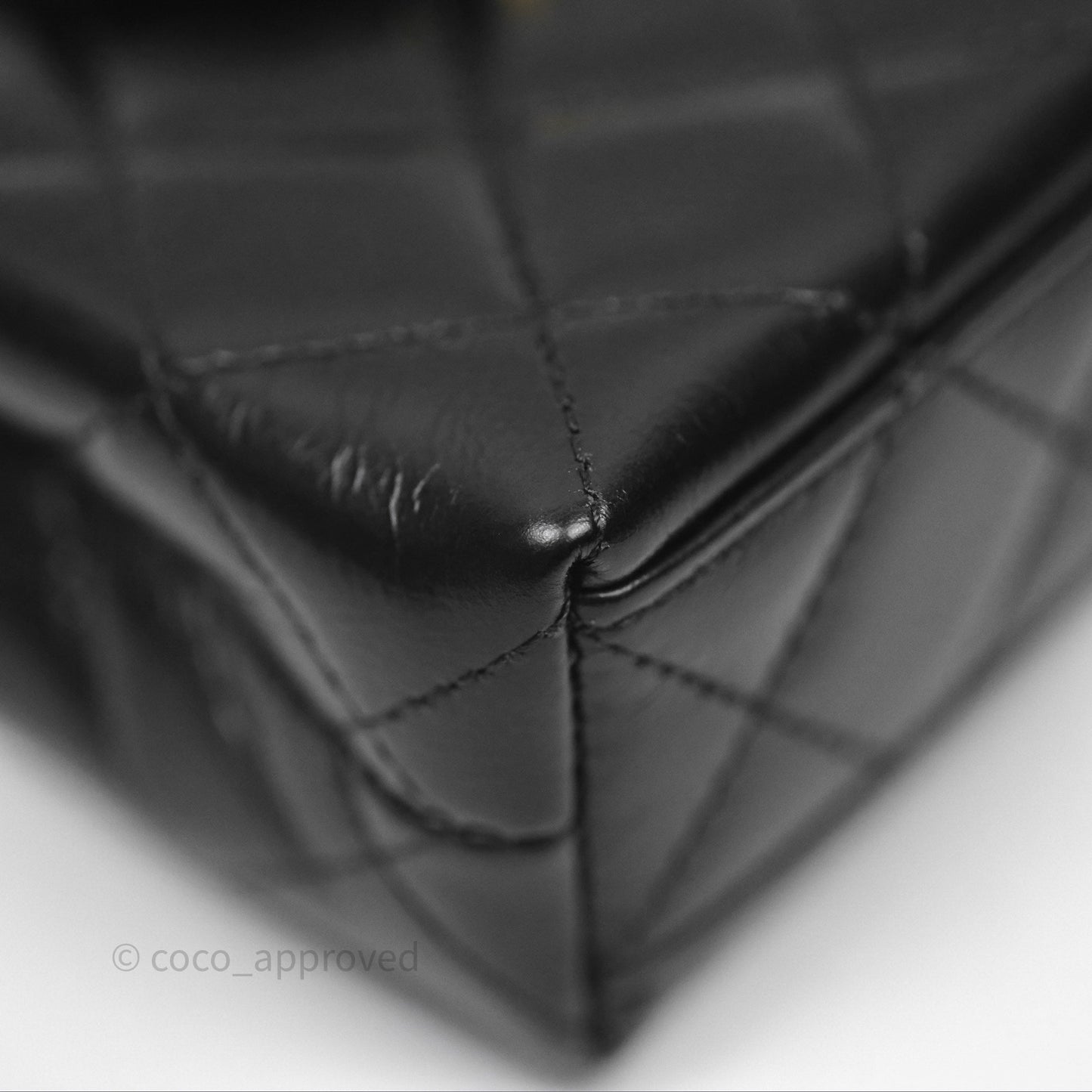 Chanel Mini Nano Kelly Bag Black Shiny Calfskin Aged Gold Hardware
