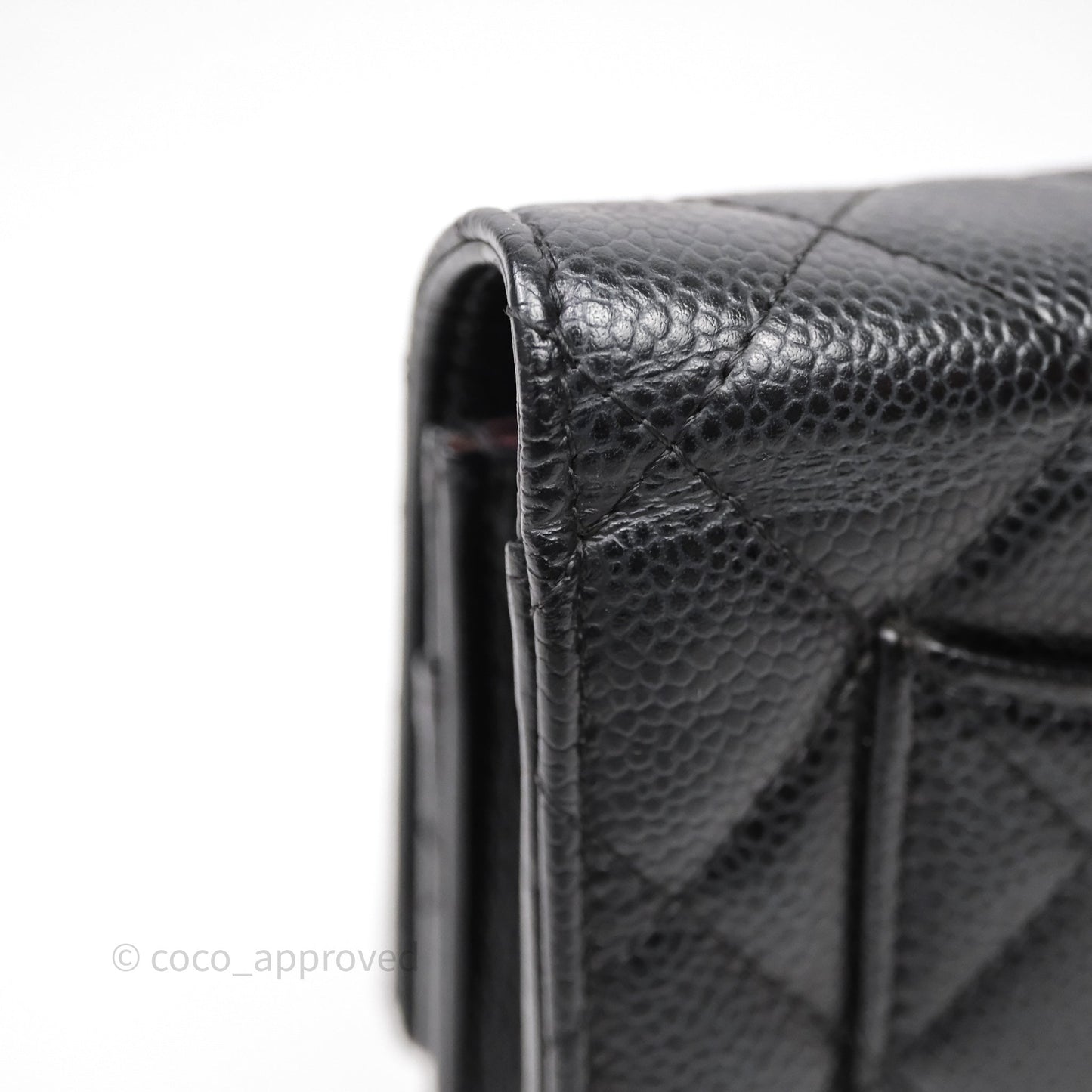 Chanel Classic Wallet On Chain WOC Quilted Black Caviar Gold Hardware