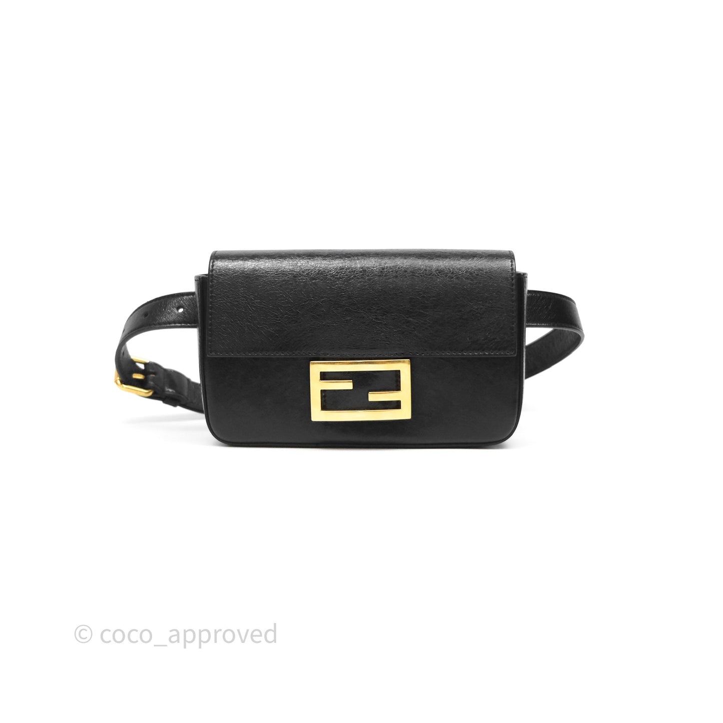 Fendi Baguette Belt Bag Black Lambskin Gold Hardware