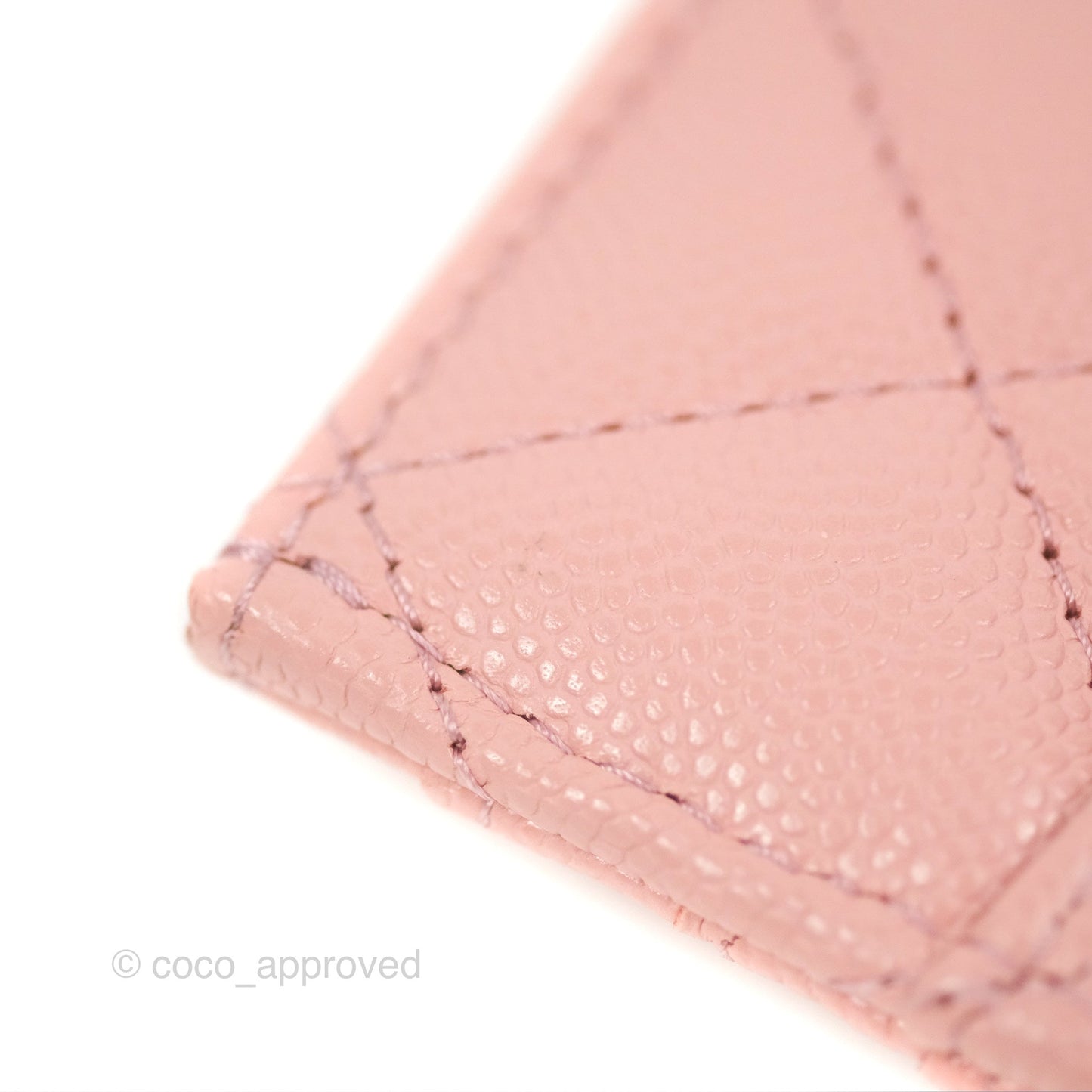 Chanel CC Resin Stone Card Holder Pink Caviar 23K