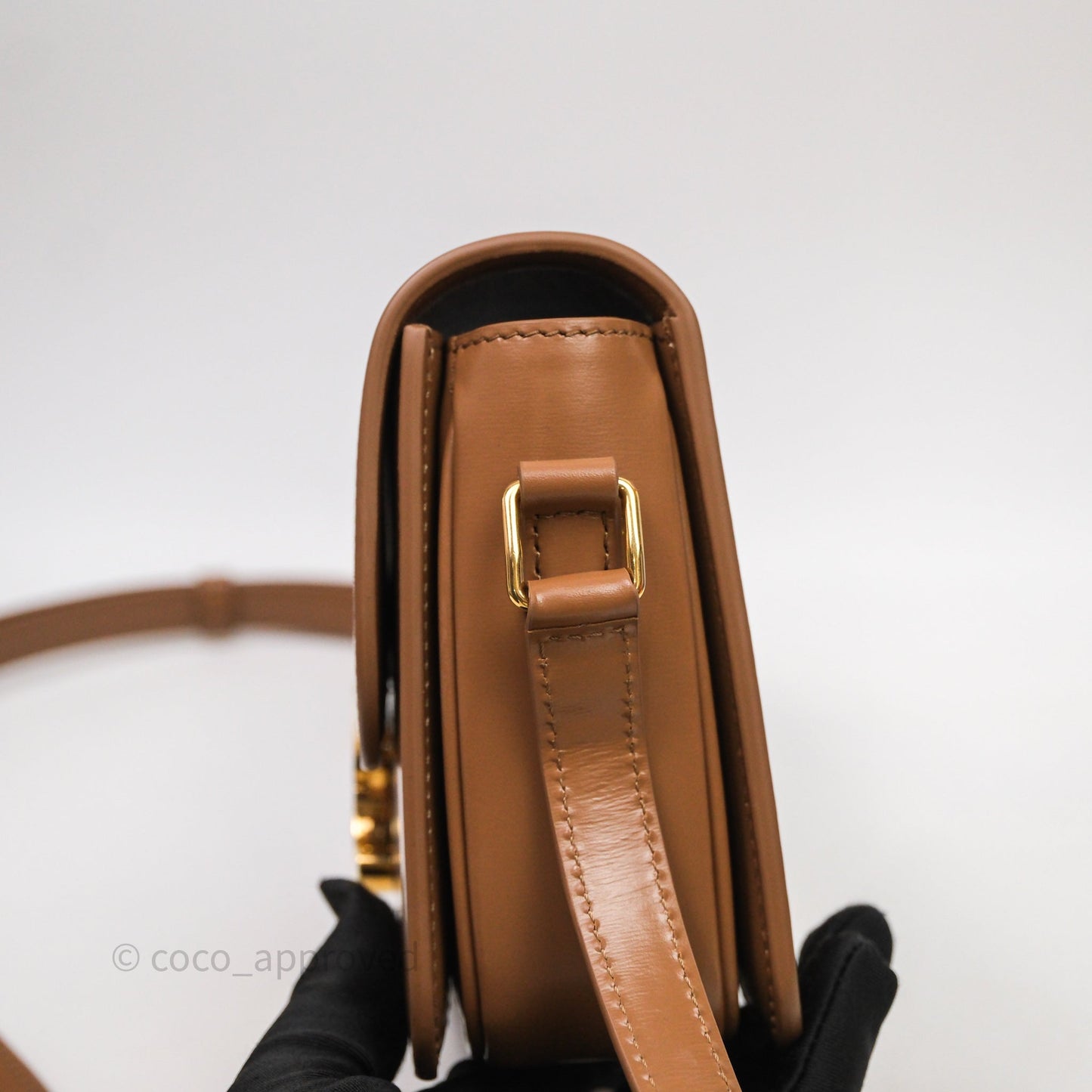 Celine Teen Triomphe Bag Shiny Calfskin Brown