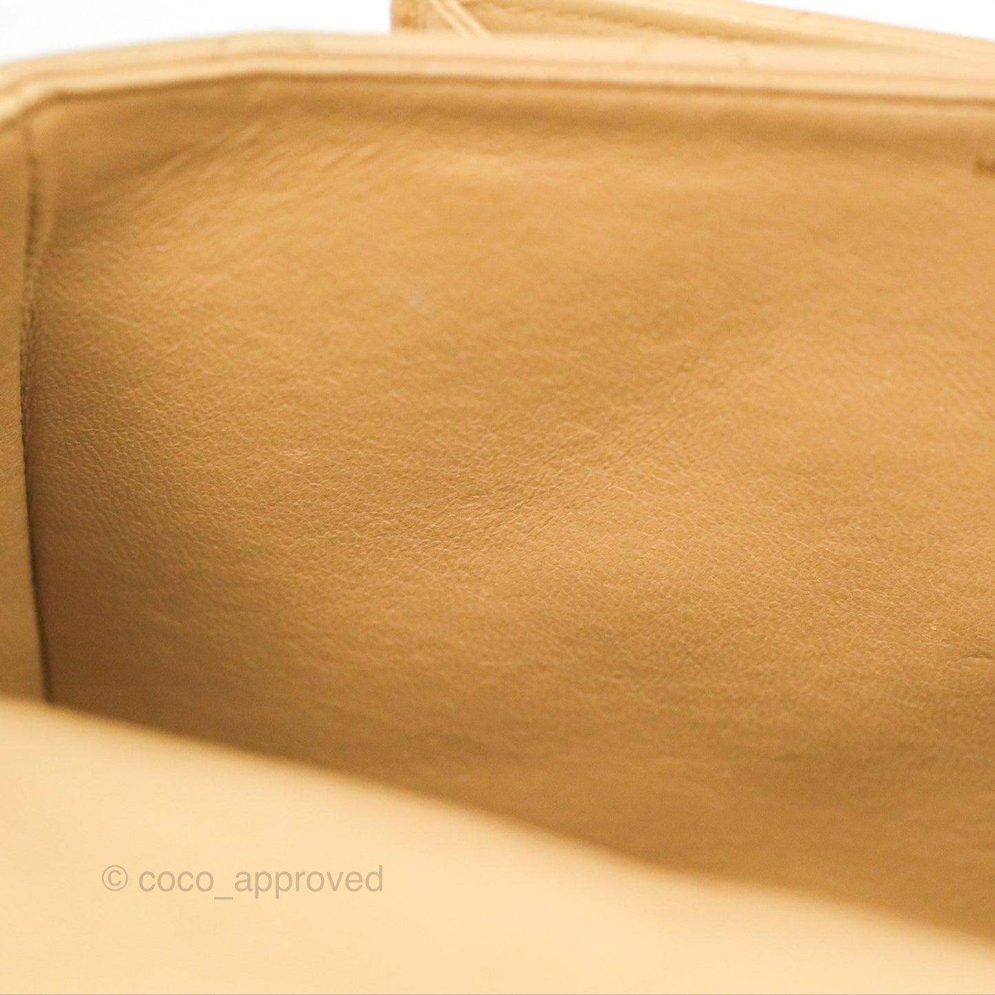 Chanel Vintage Round Flap Bag Quilted Beige Lambskin Gold Hardware