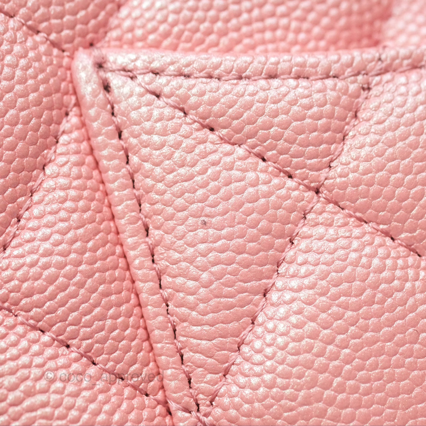 Chanel Classic Quilted Wallet on Chain WOC Iridescent Pink Caviar Gold Hardware