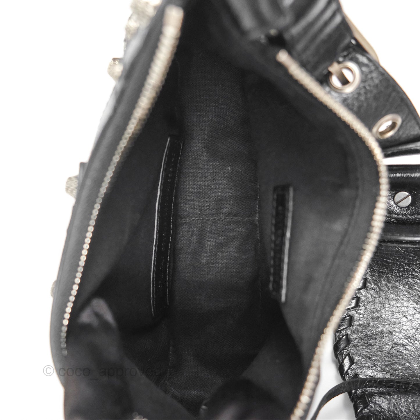 Balenciaga Le Cagole Shoulder Bag Black Aged Calfskin Silver Hardware