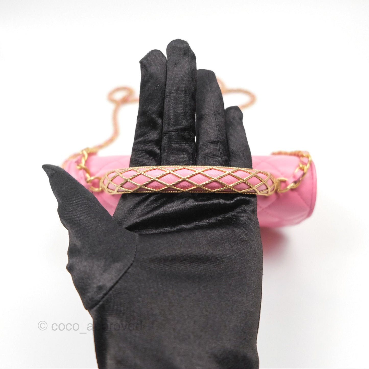 Chanel Top Handle Mini WOC Phone Holder with Chain Pink Lambskin