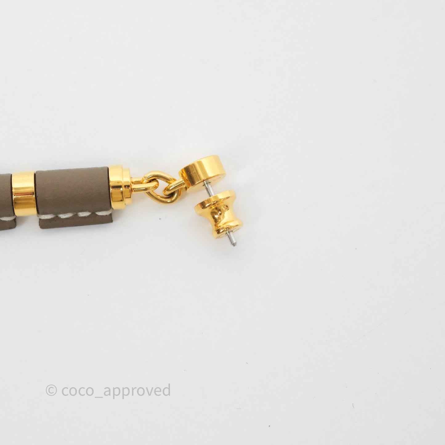 Hermes Charniere Earrings Small Model Etoupe 18