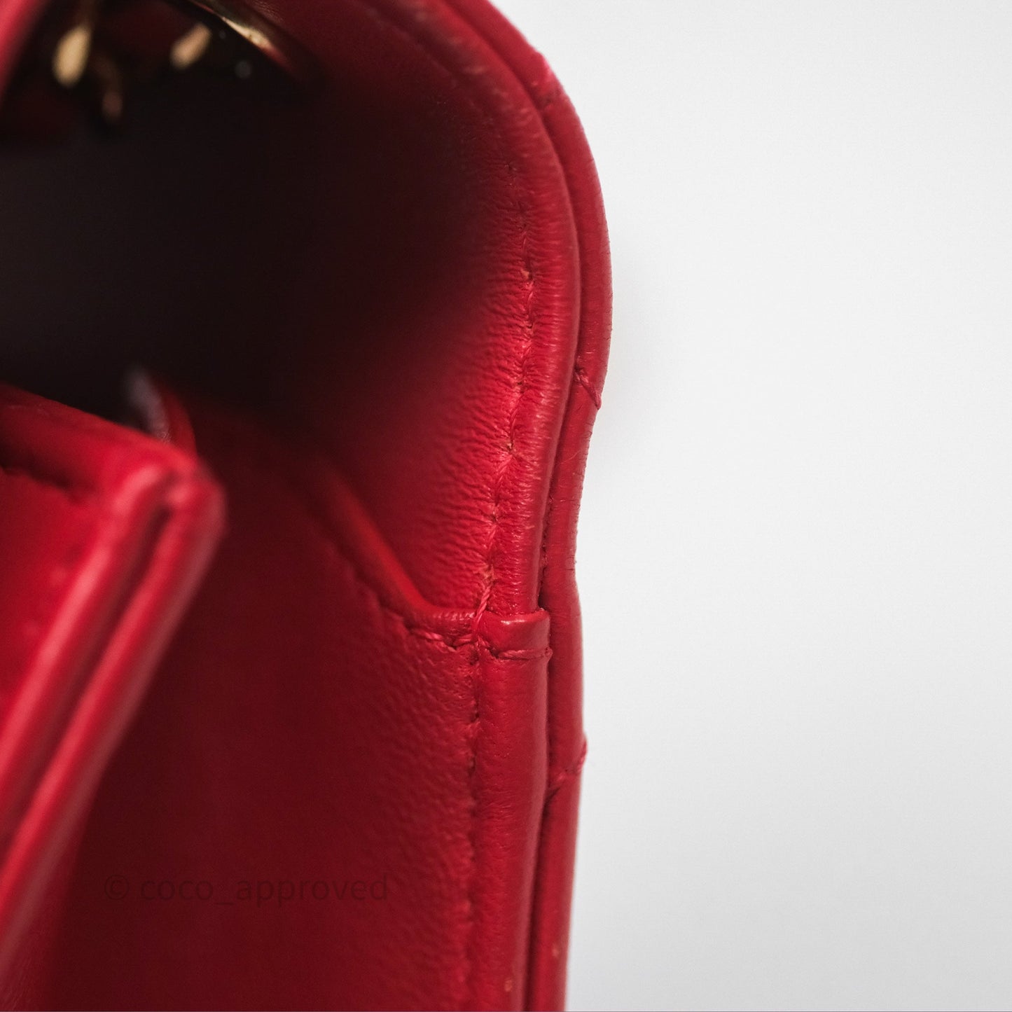 Chanel Mini Quilted Trendy CC Clutch With Chain Red Lambskin Gold Hardware