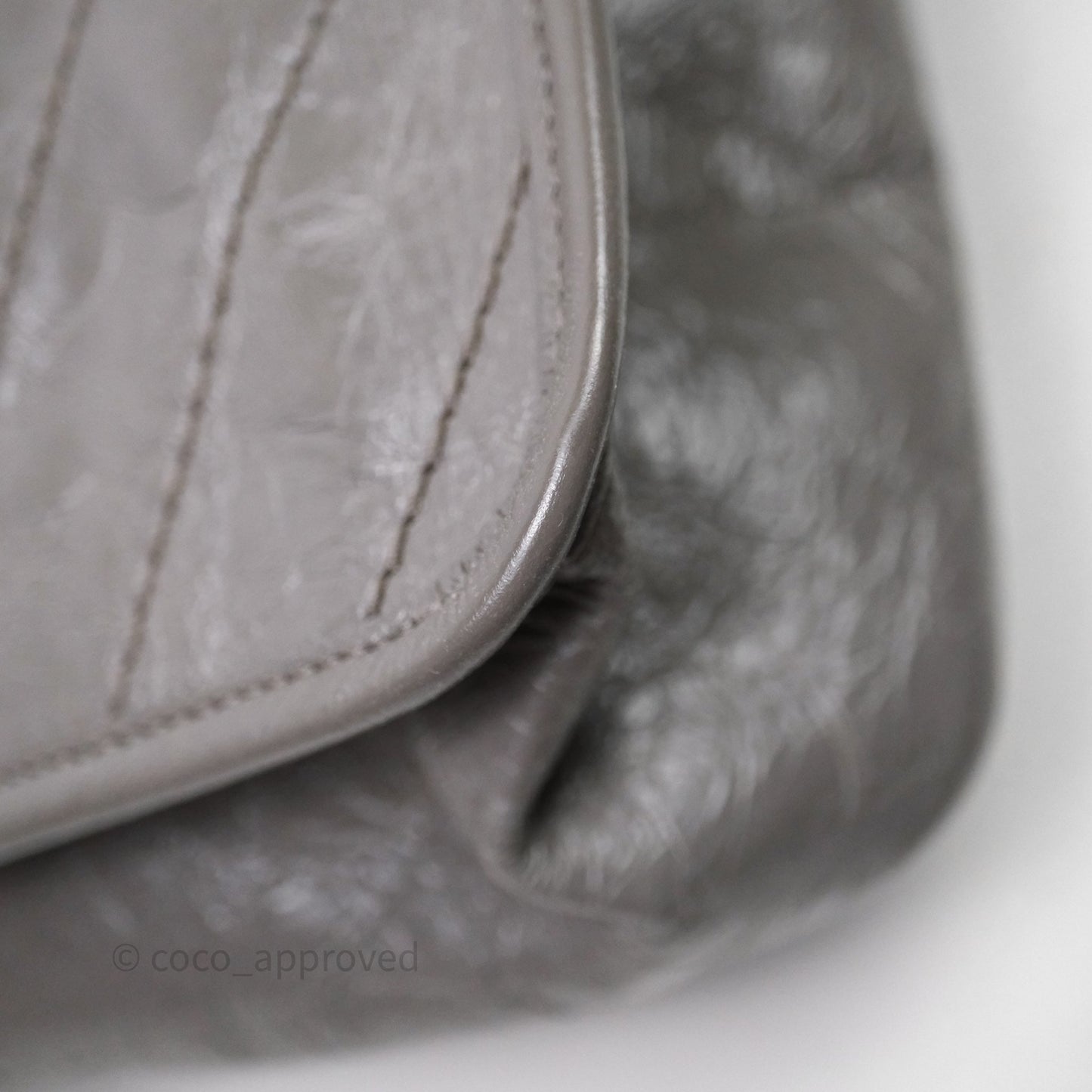 Saint Laurent Medium Niki Chain Bag Crinkled Calfskin Grey