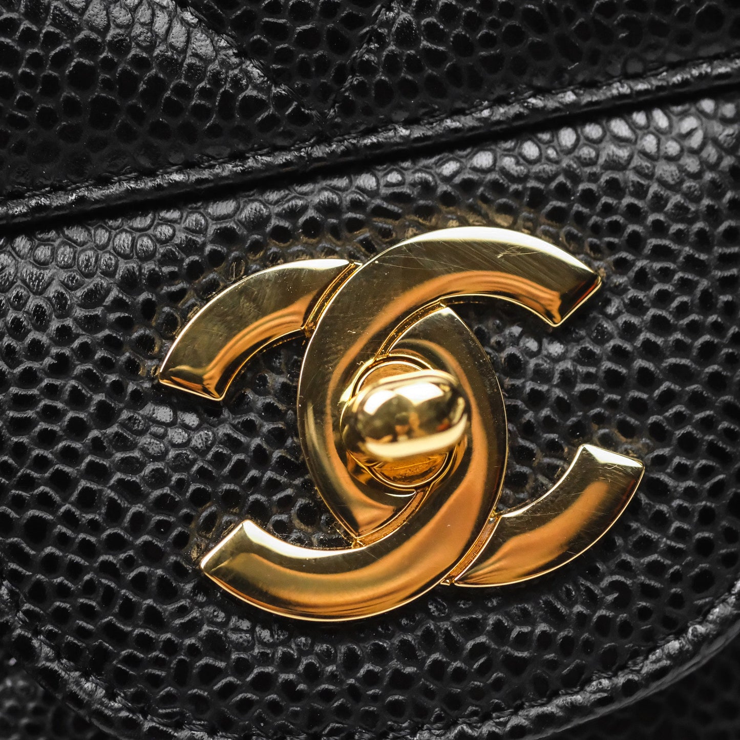 Chanel Jumbo Single Flap Black Caviar Gold Hardware