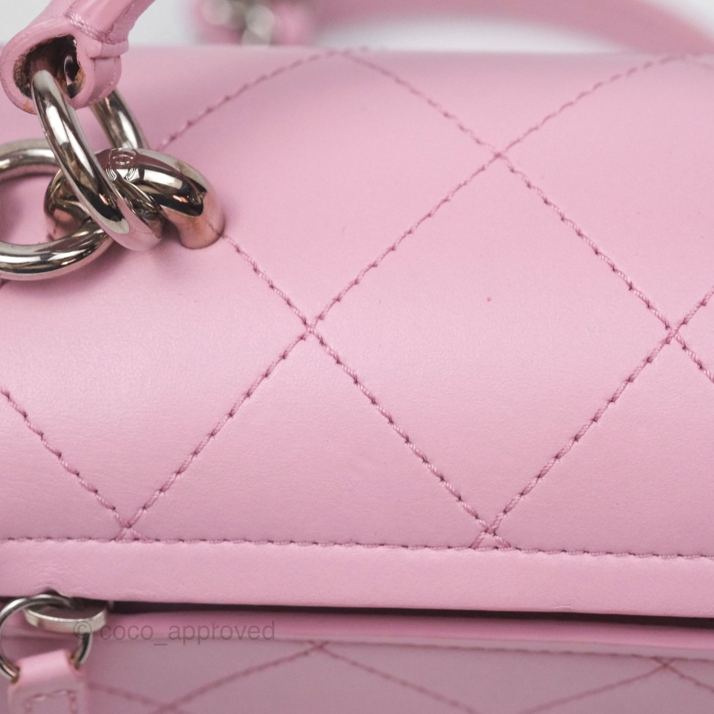 Chanel Stitched Ring My Bag Flap Crossbody Pink Calfskin Silver Hardware
