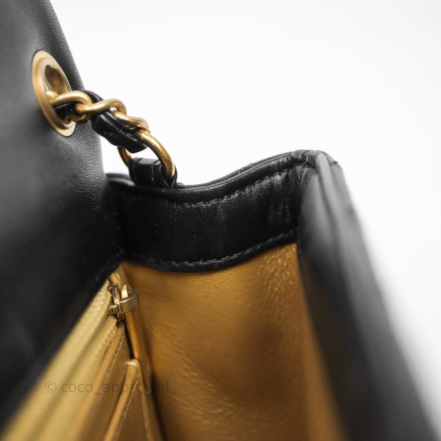 Chanel Mini Rectangular Pearl Crush Quilted Black Lambskin Aged Gold Hardware