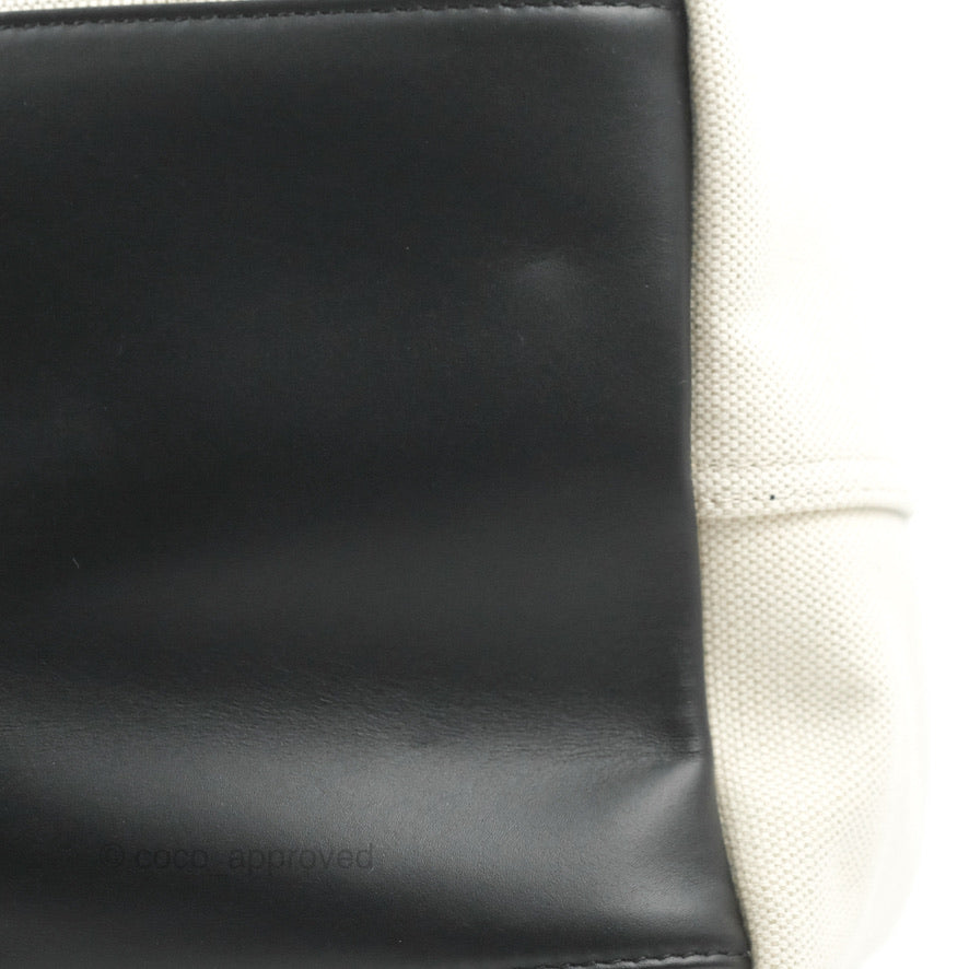 Balenciaga Small Navy Cabas Bag Off-white Canvas