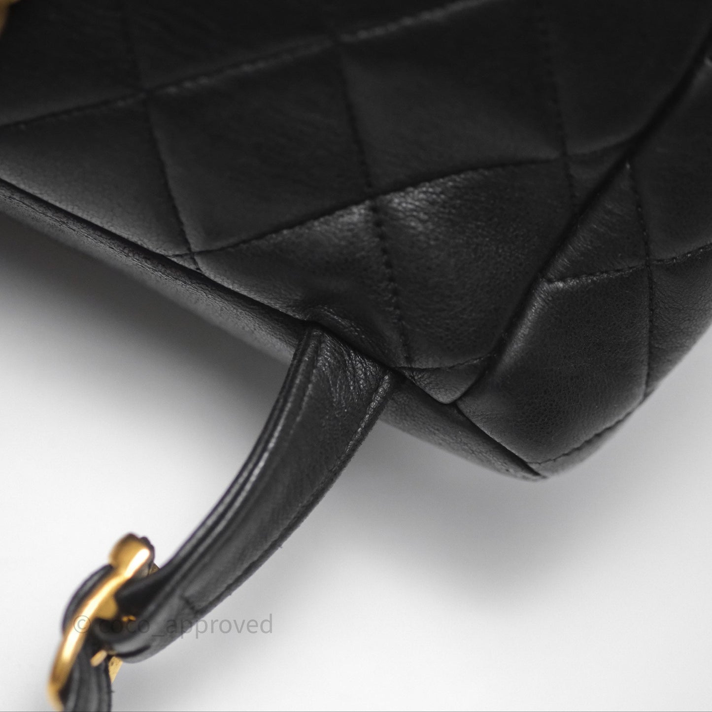 Chanel Vintage CC Duma Backpack Black Lambskin 24K Gold Hardware