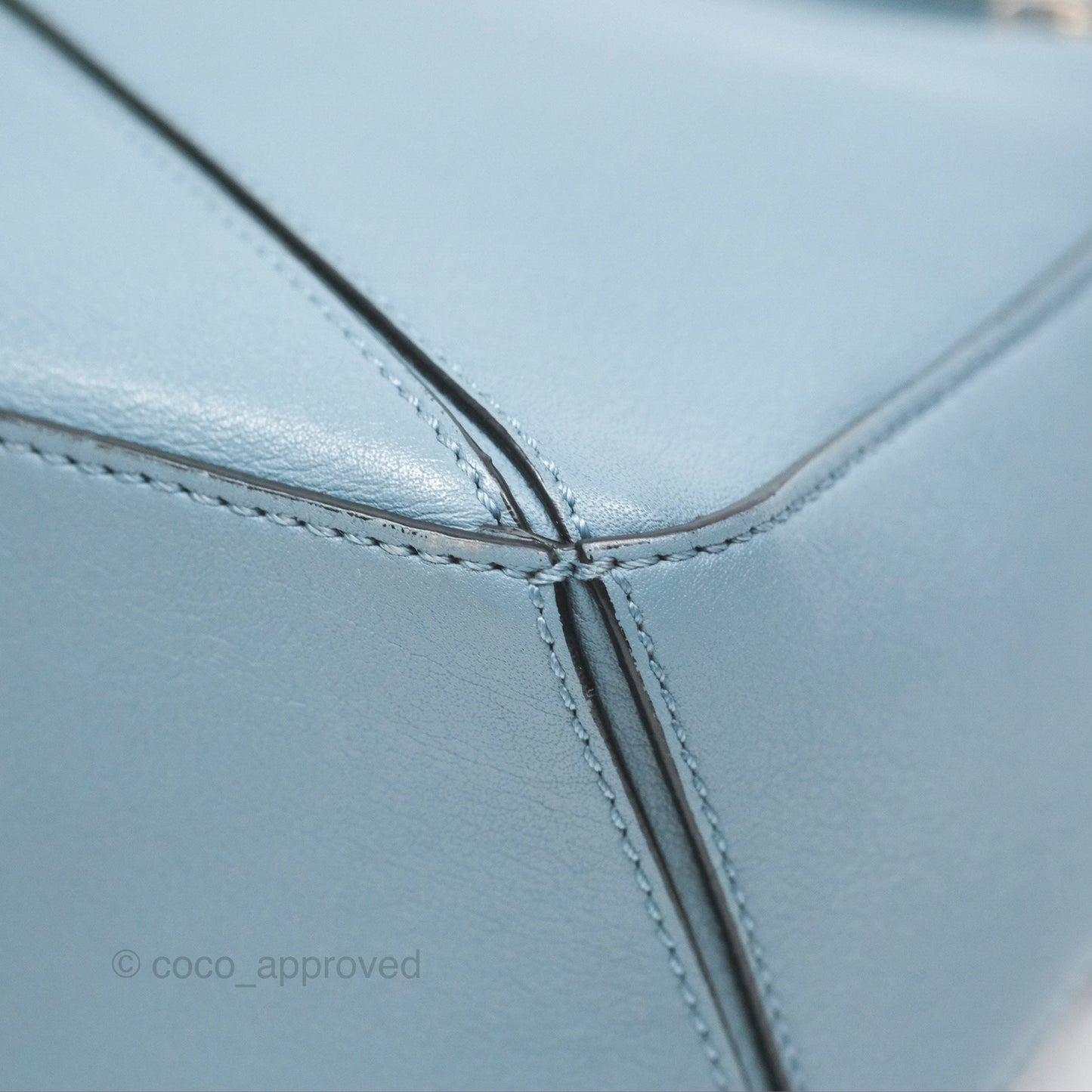 Loewe Small Puzzle Bag Stone Blue Calfskin