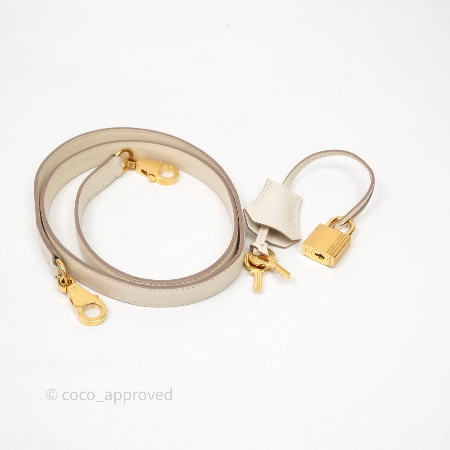 Hermes Kelly 25 Craie Epsom Gold Hardware