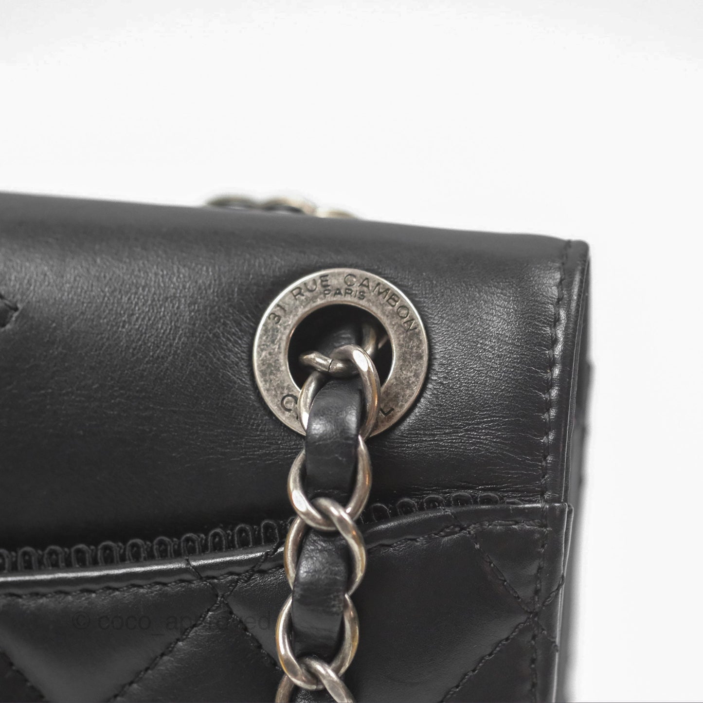 Chanel Quilted Ballerina Small Flap Bag Black Lambskin Ruthenium Hardware
