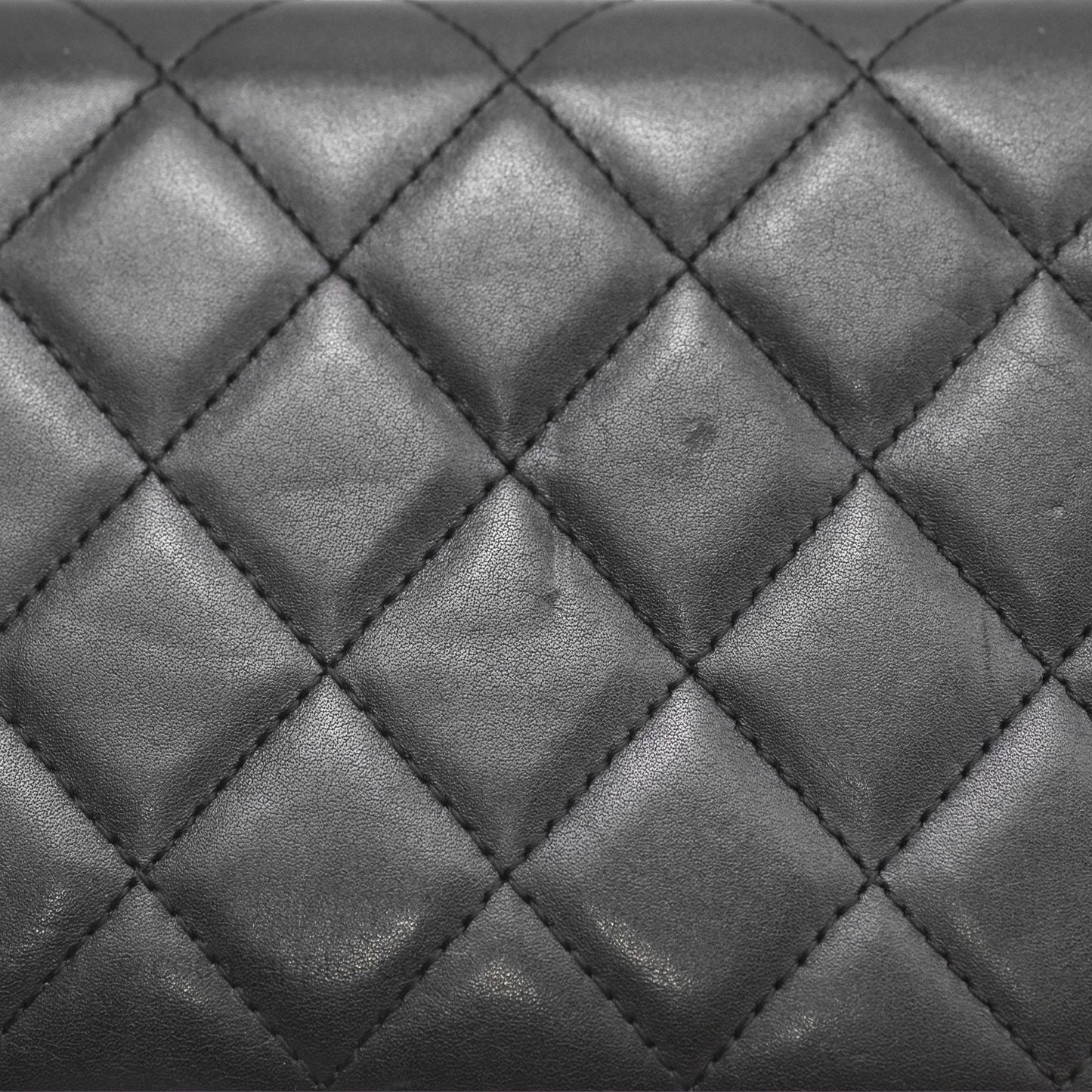 Chanel Quilted Cambon Yen Flap Wallet Black Calfskin Silver Hardware