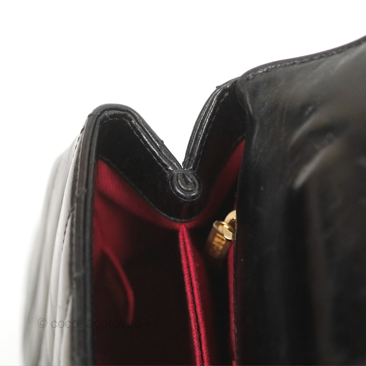 Chanel Chevron Small Coco Handle Black Shiny Aged Calfskin Aged Gold Hardware’s