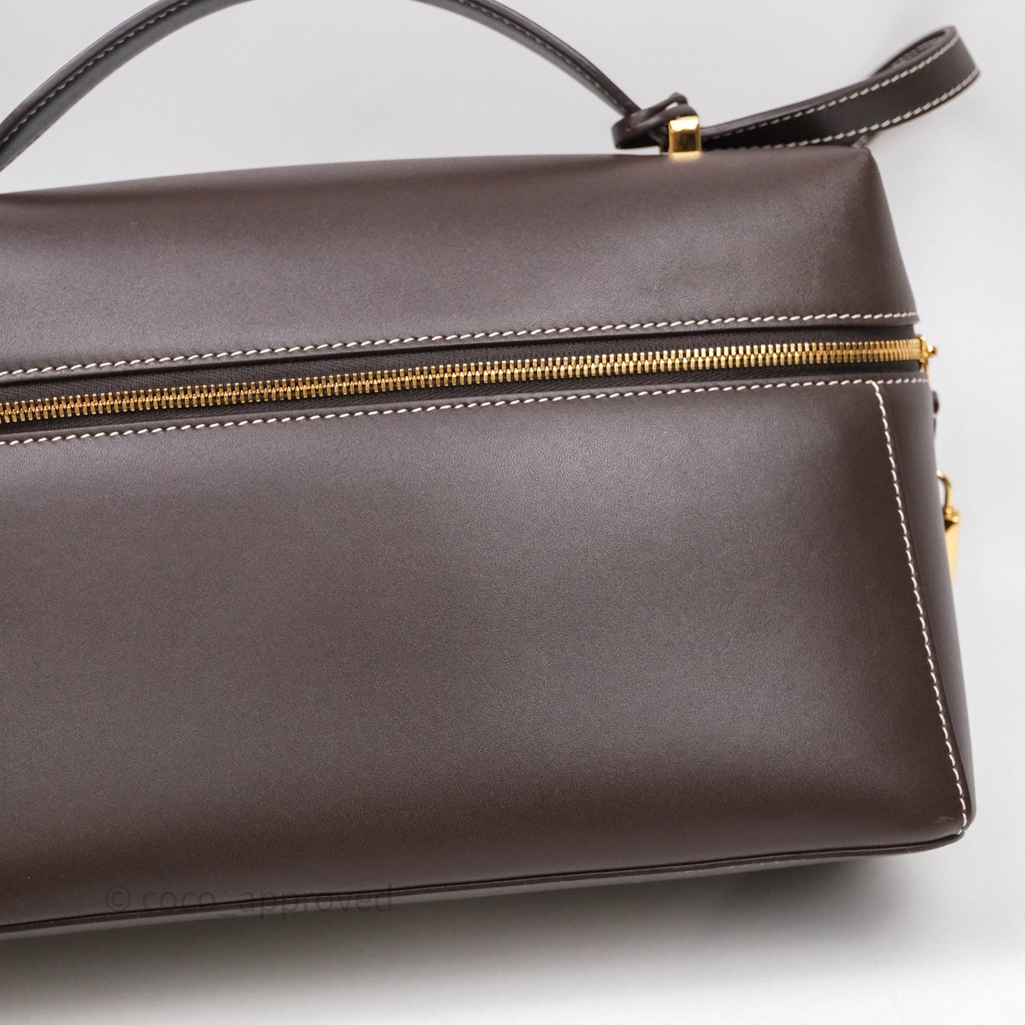 Loro Piana Extra Bag L27 Dark Choco Licorice Smooth Calfskin