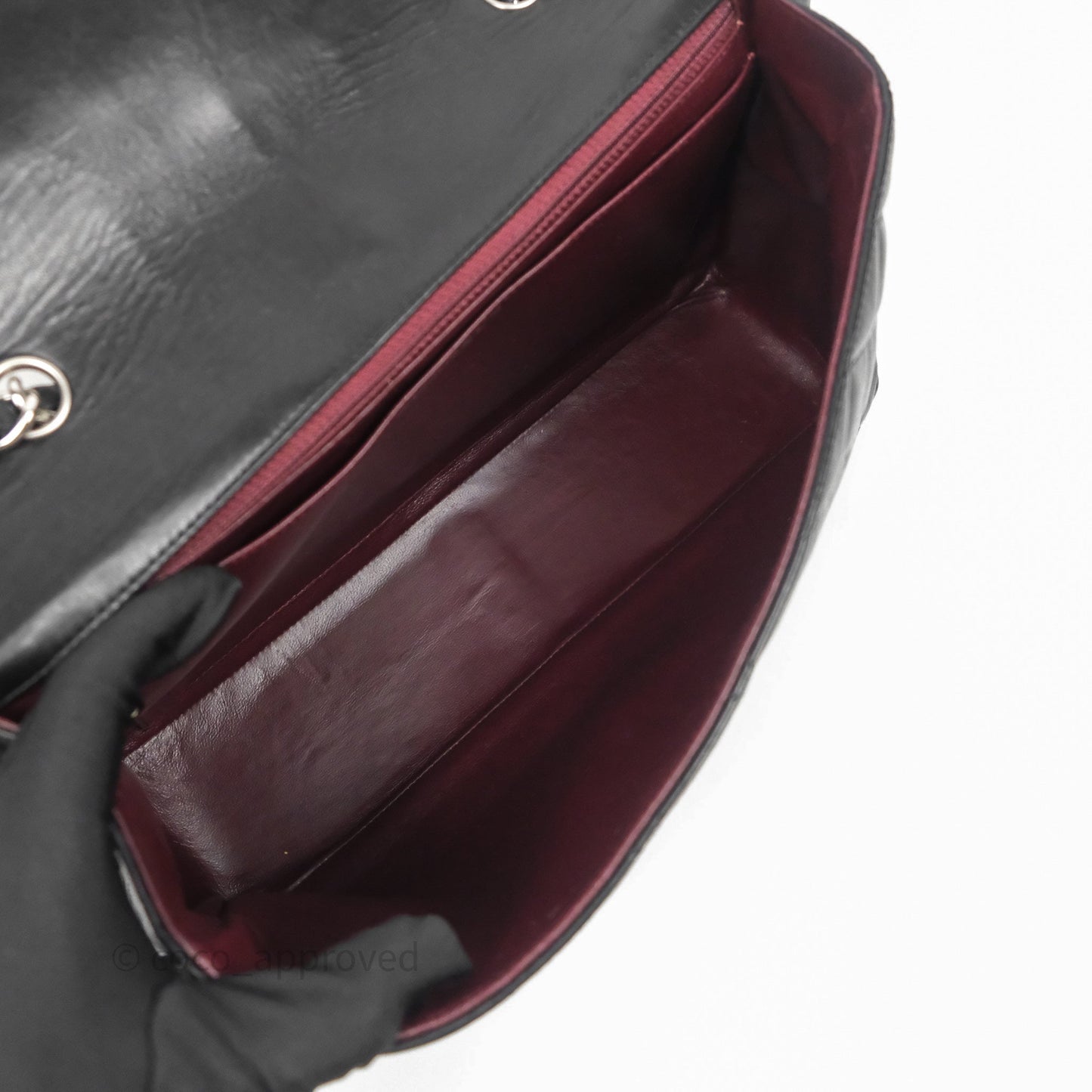 Chanel Jumbo Single Flap Black Lambskin Silver Hardware