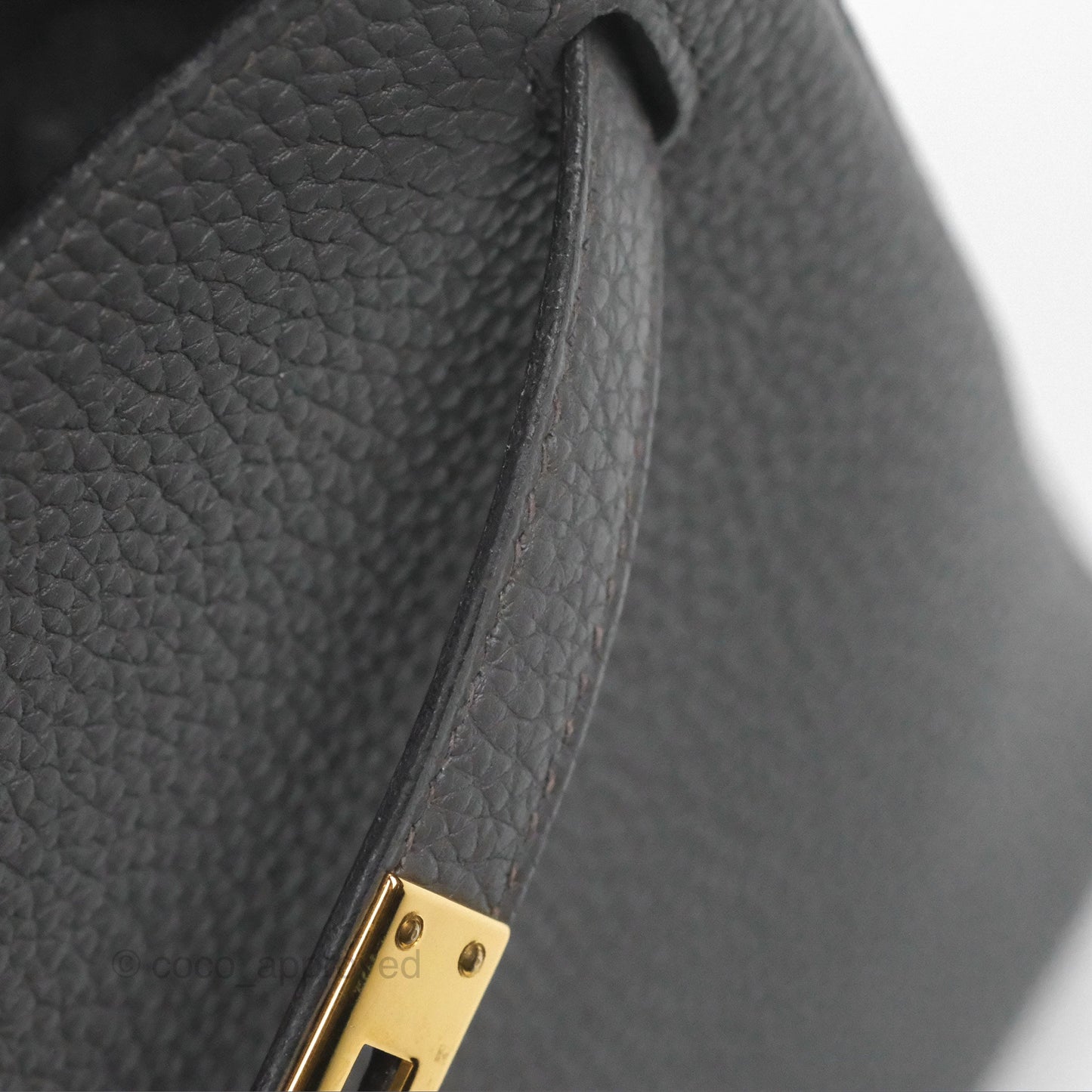 Hermès Retourne Kelly 25 Gris Etain 8F Togo Gold Hardware
