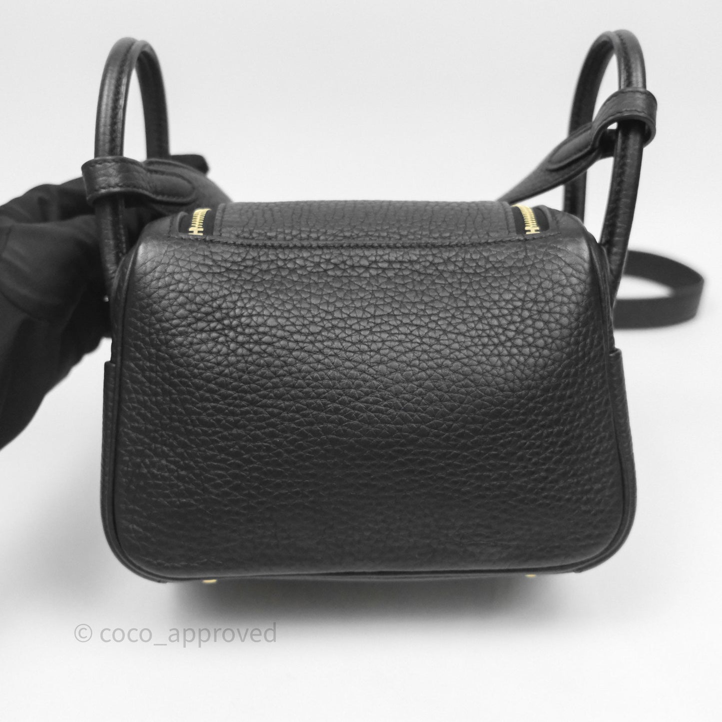 Hermès Mini Lindy 20 Noir 89 Clemence Gold Hardware