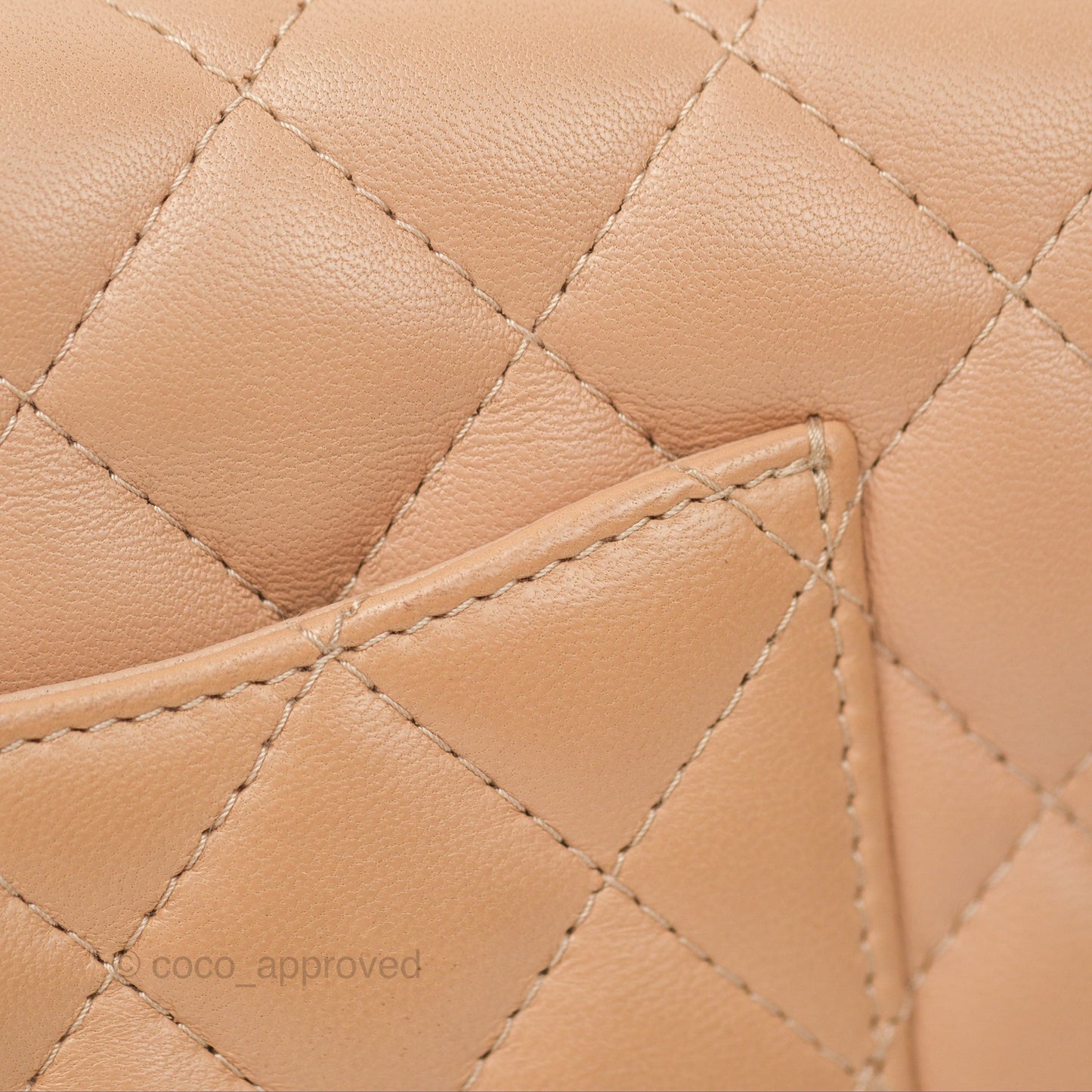 Chanel Quilted Mini Rectangular Beige Lambskin Gold Hardware