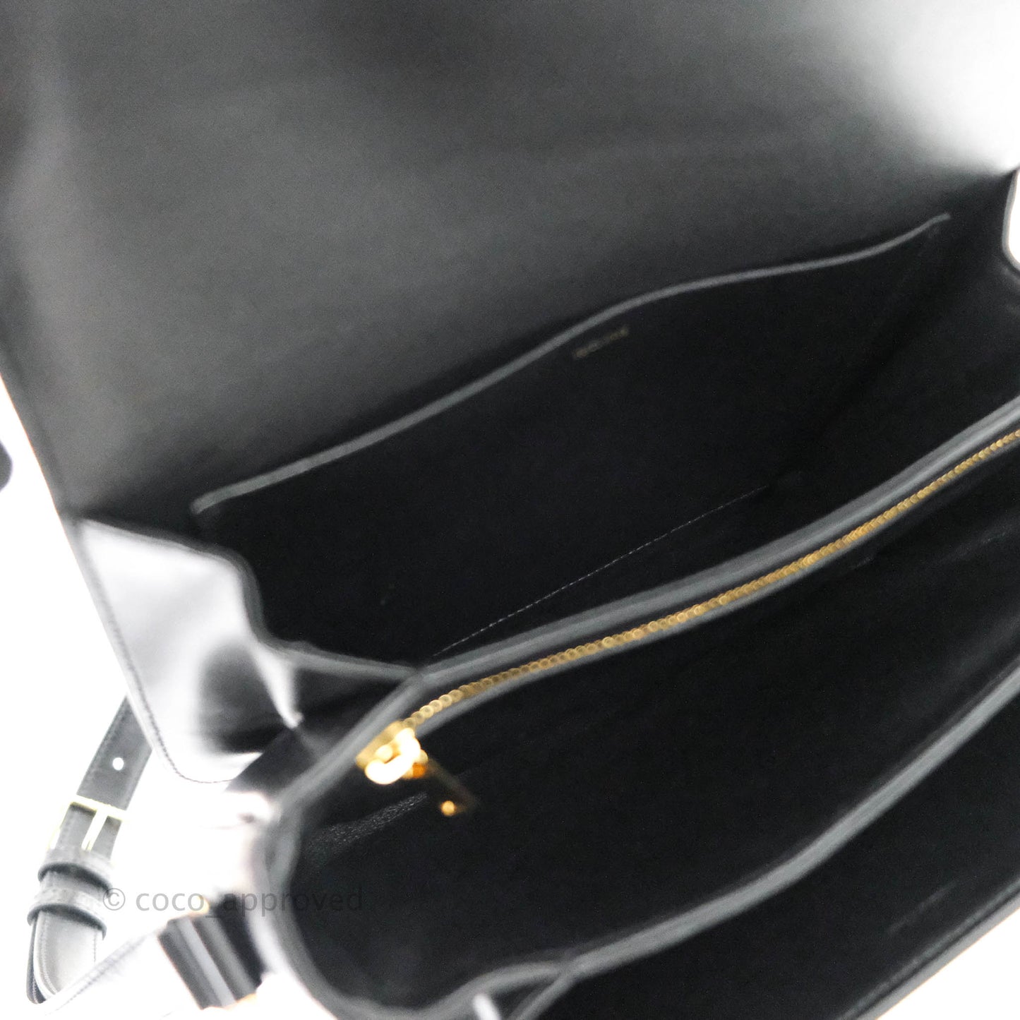 Celine Shiny Calfskin Medium Triomphe Black