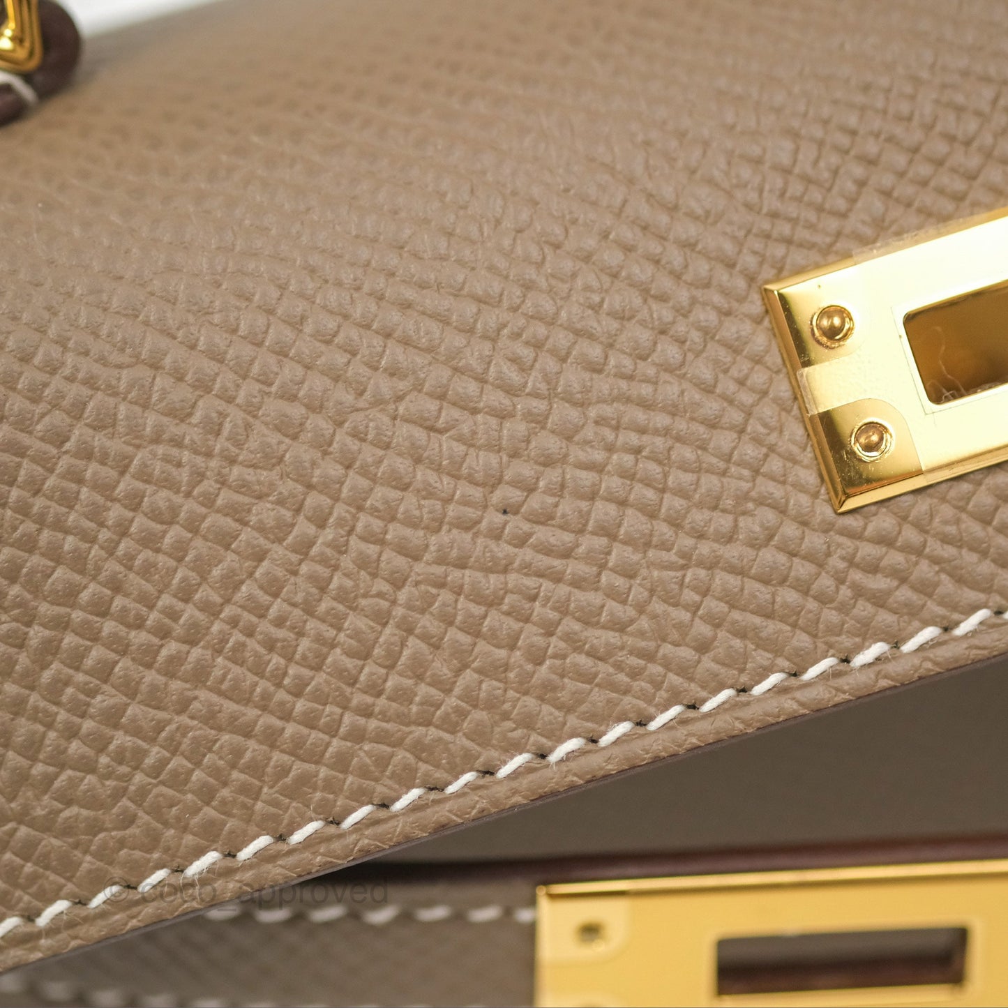 Hermès Mini Kelly II Etoupe Epsom Gold Hardware