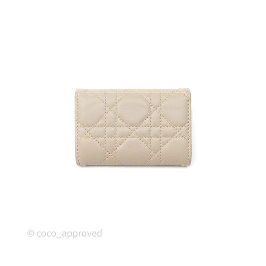 Christian Dior My Dior Glycine Wallet Powder Beige Cannage Lambskin