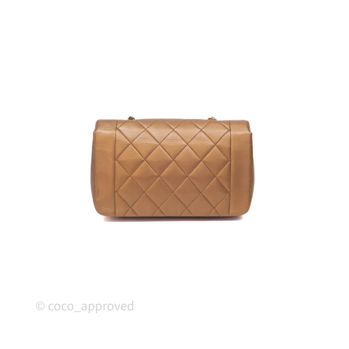 Chanel Vintage Small Quilted Classic Diana Flap Bag Gold Lambskin 24K Gold Hardware