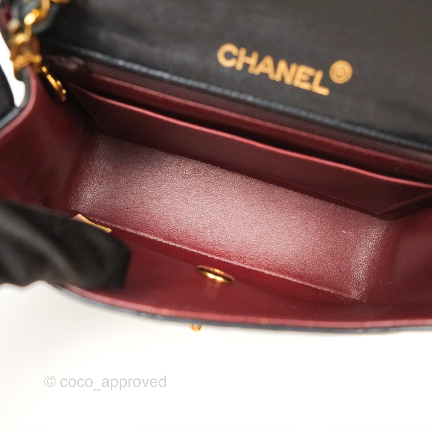 Chanel Vintage Mini Square Black Lambskin 24K Gold Hardware
